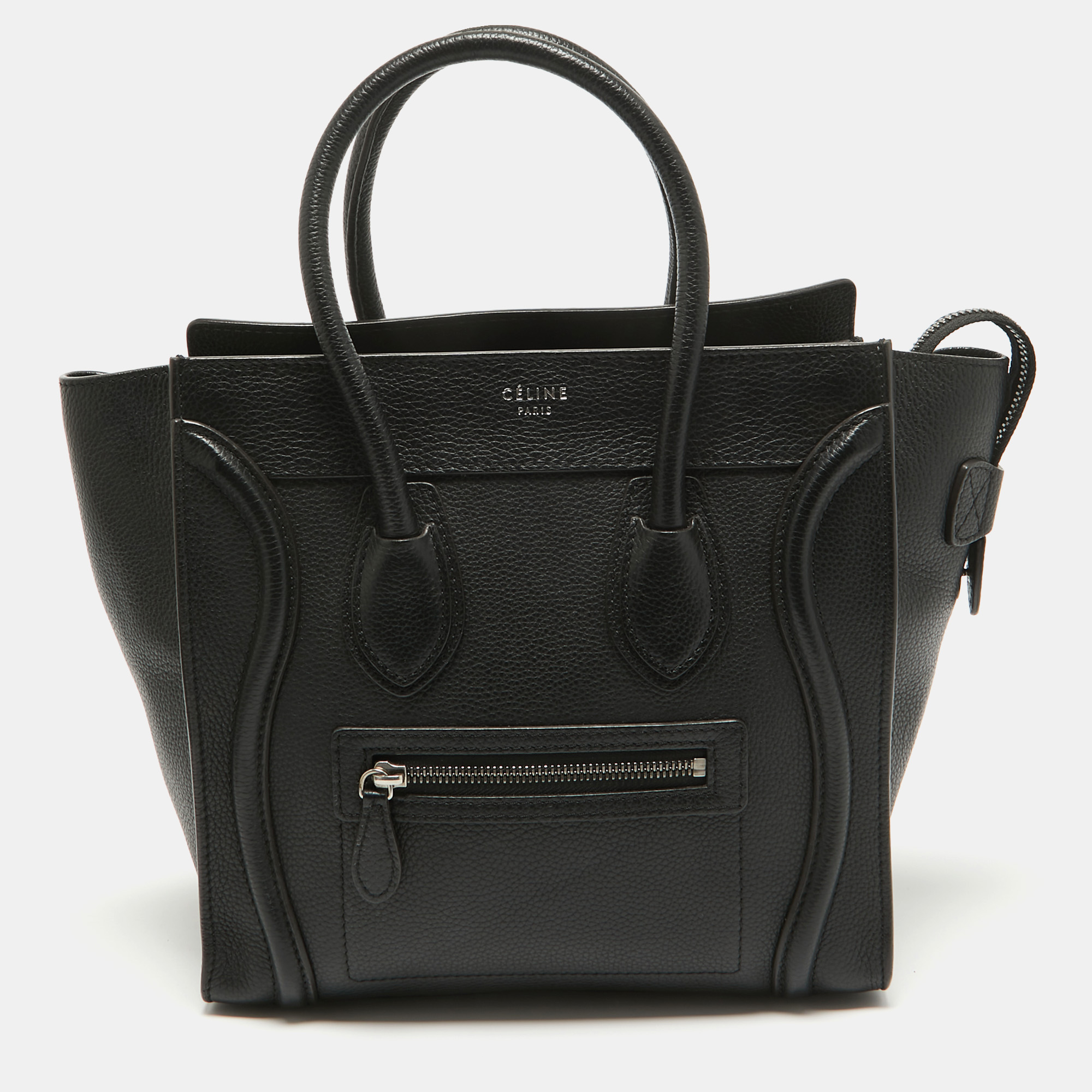 

Celine Black Leather Micro Luggage Tote