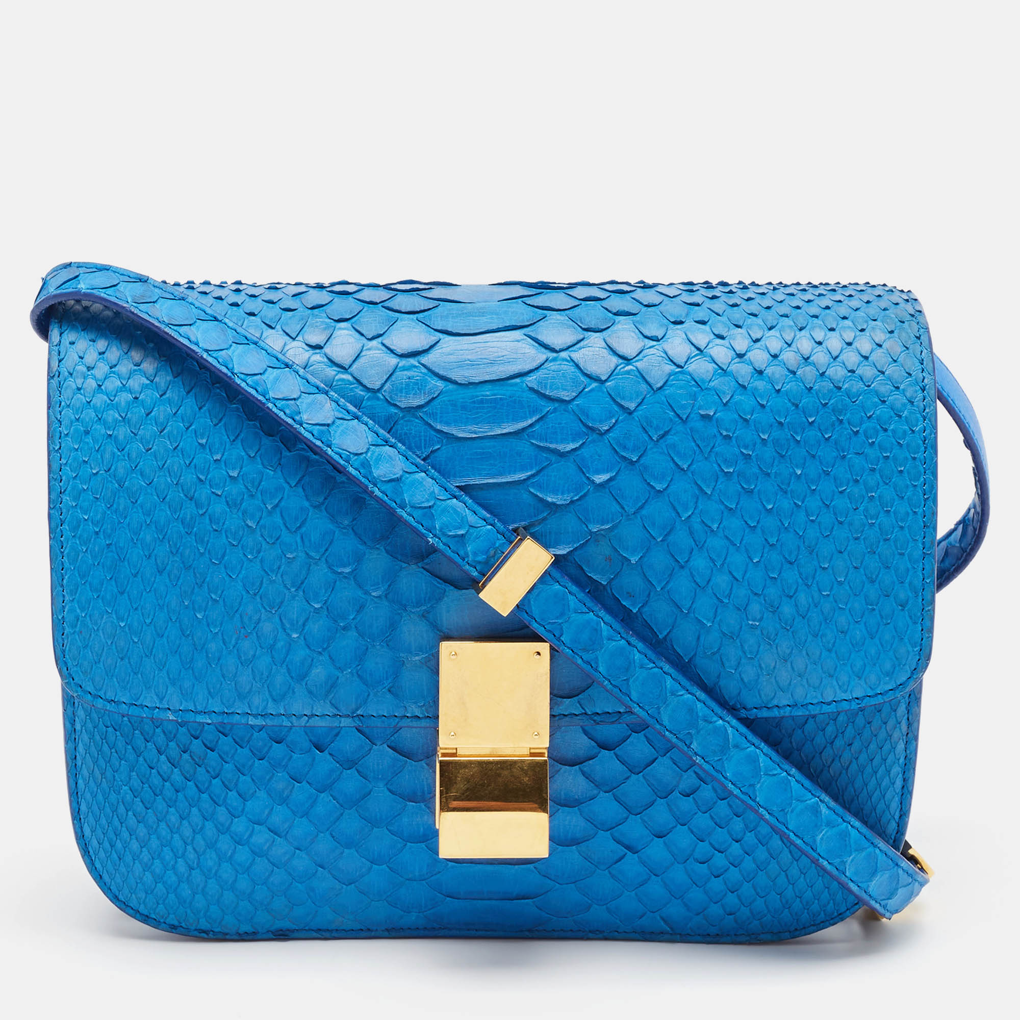 

Celine Blue Python  Classic Box Shoulder Bag