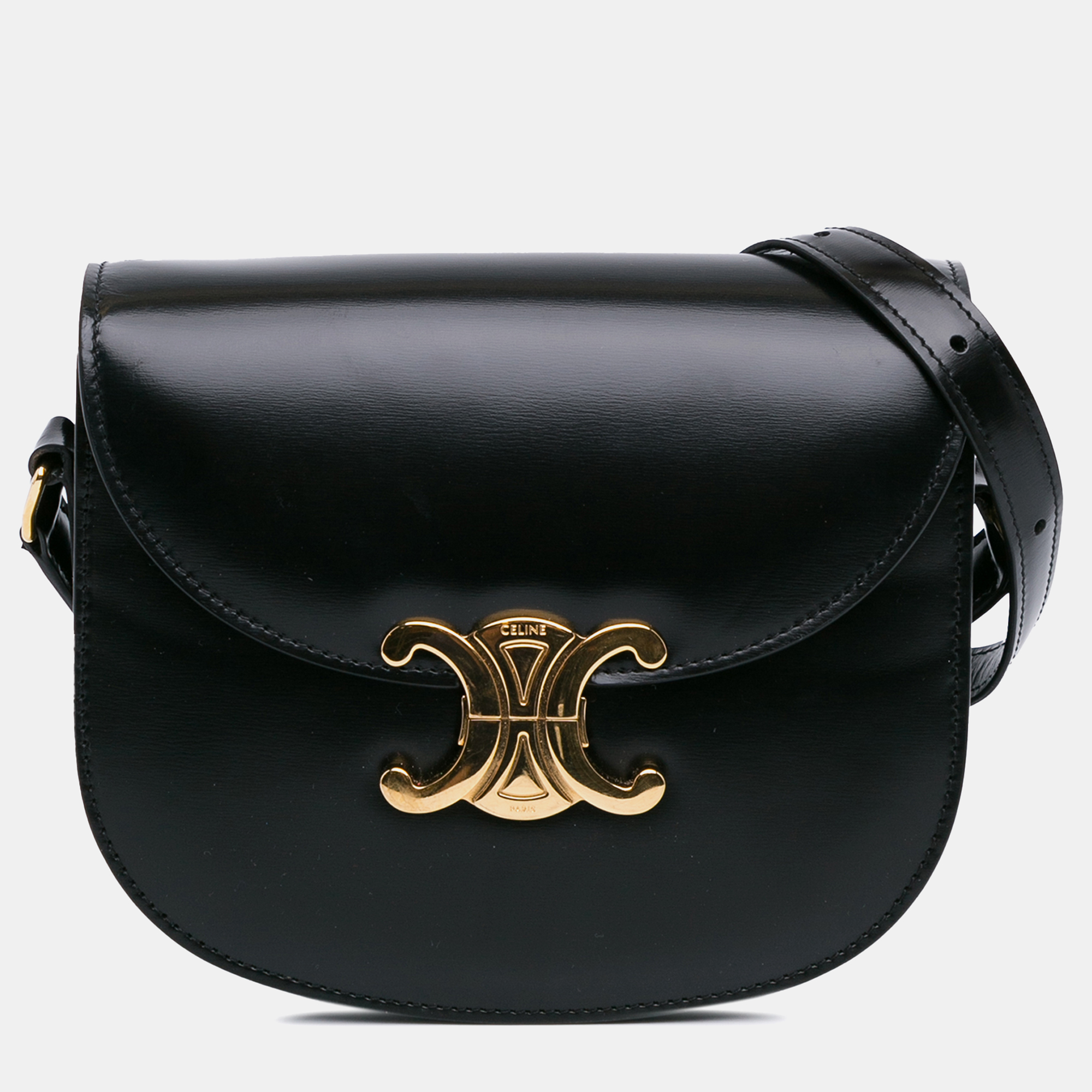 

Celine Black Triomphe Besace Clea Crossbody