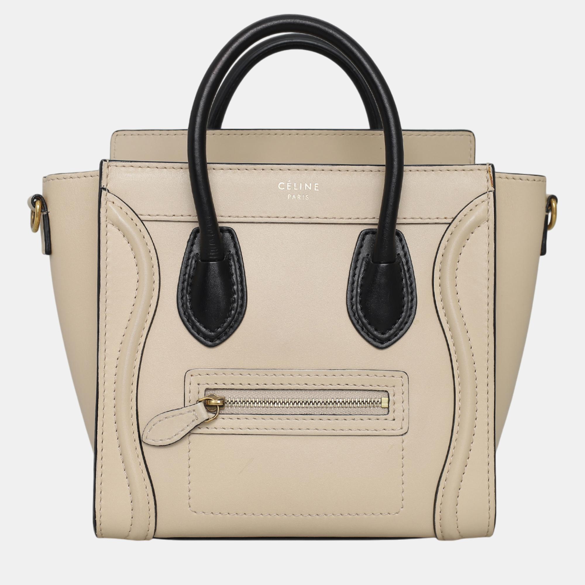 

Celine Nano Luggage Bag, Beige