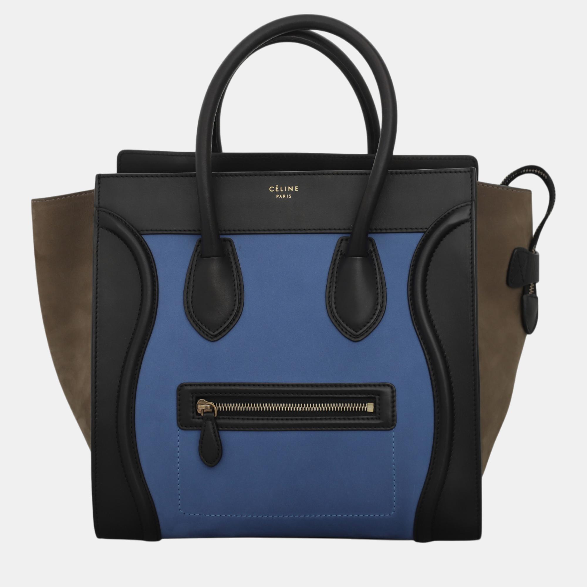 Pre-owned Celine Tricolor Mini Luggage Bag In Multicolor