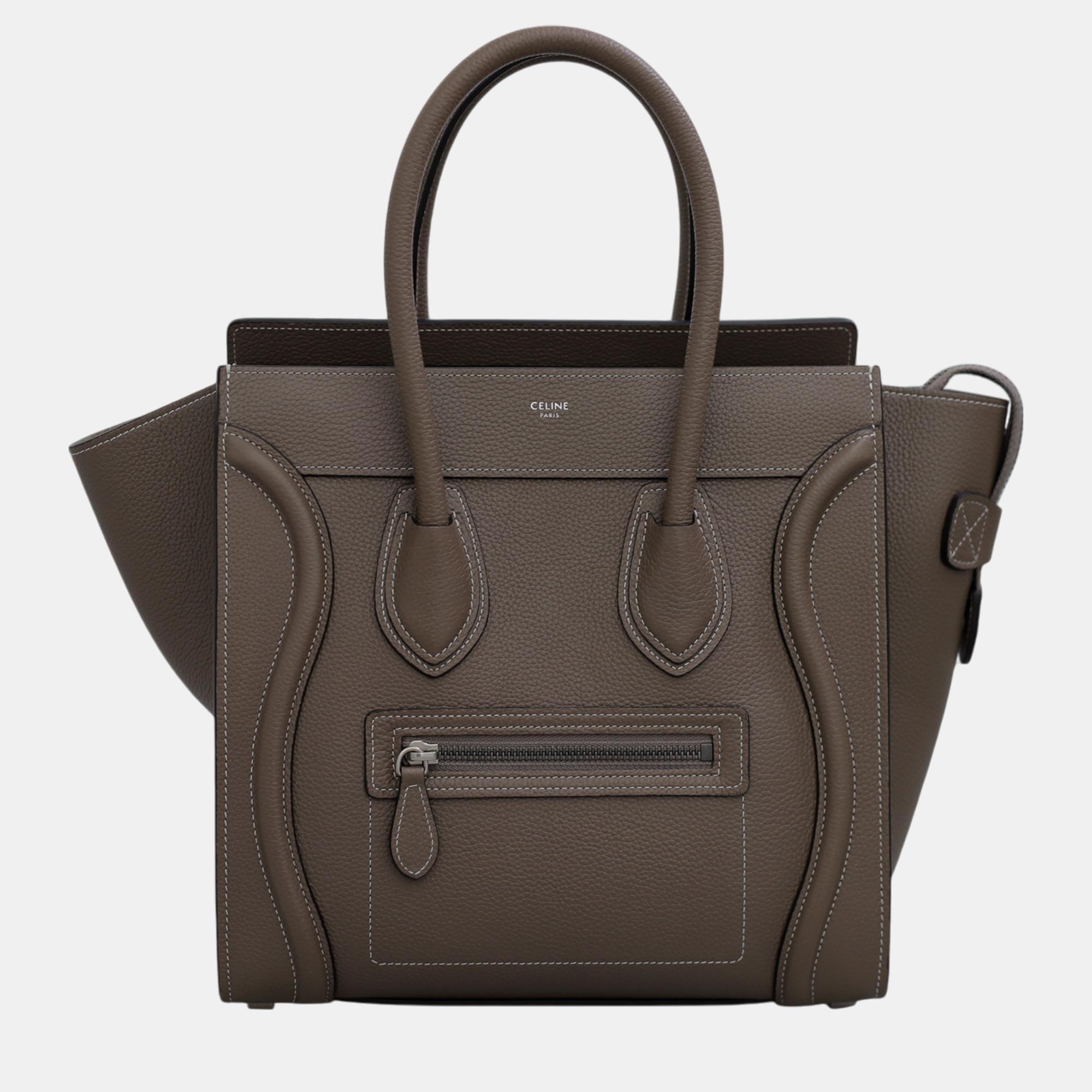 

Celine Micro Luggage Bag, Brown