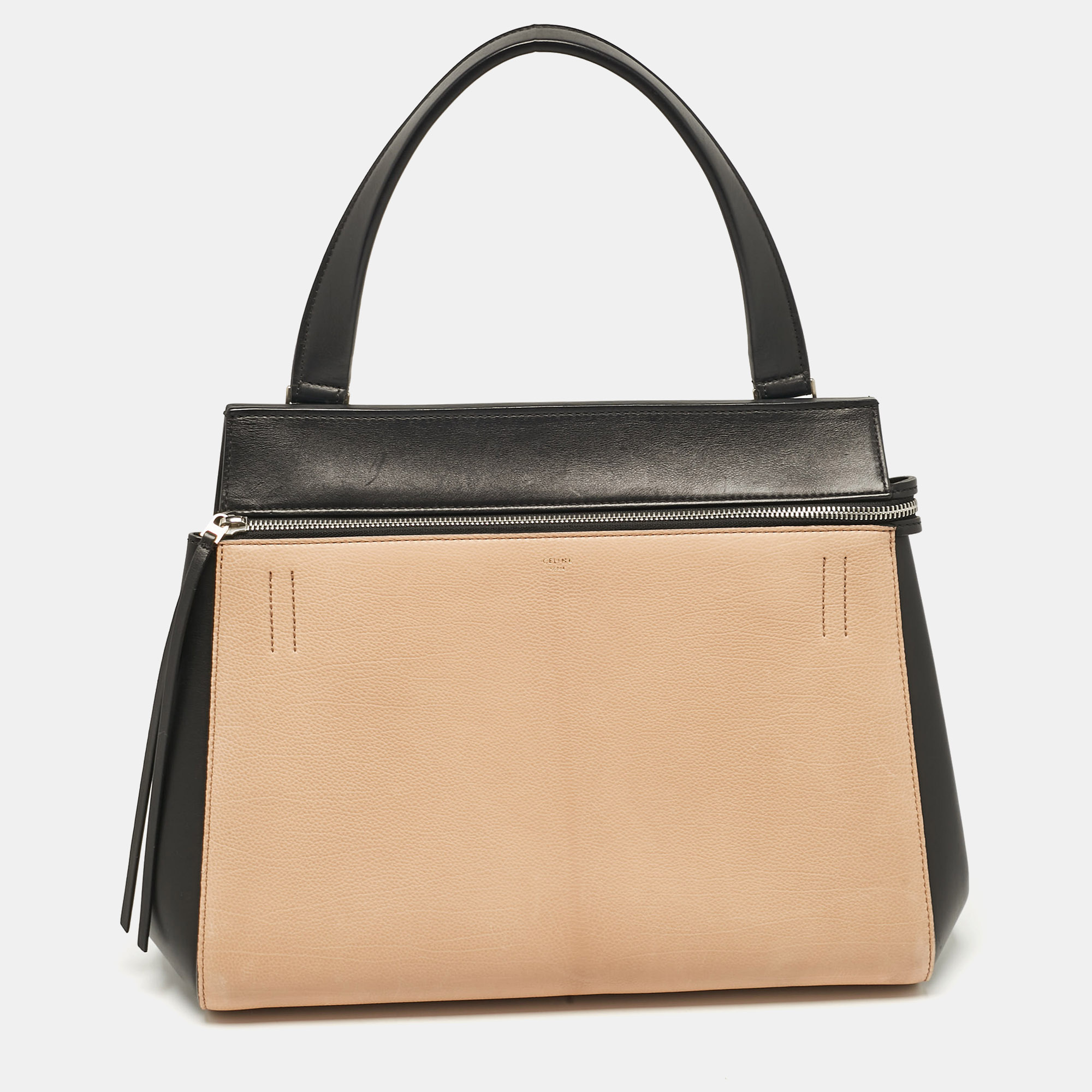 

Celine Black/Beige Leather  Edge Top Handle Bag