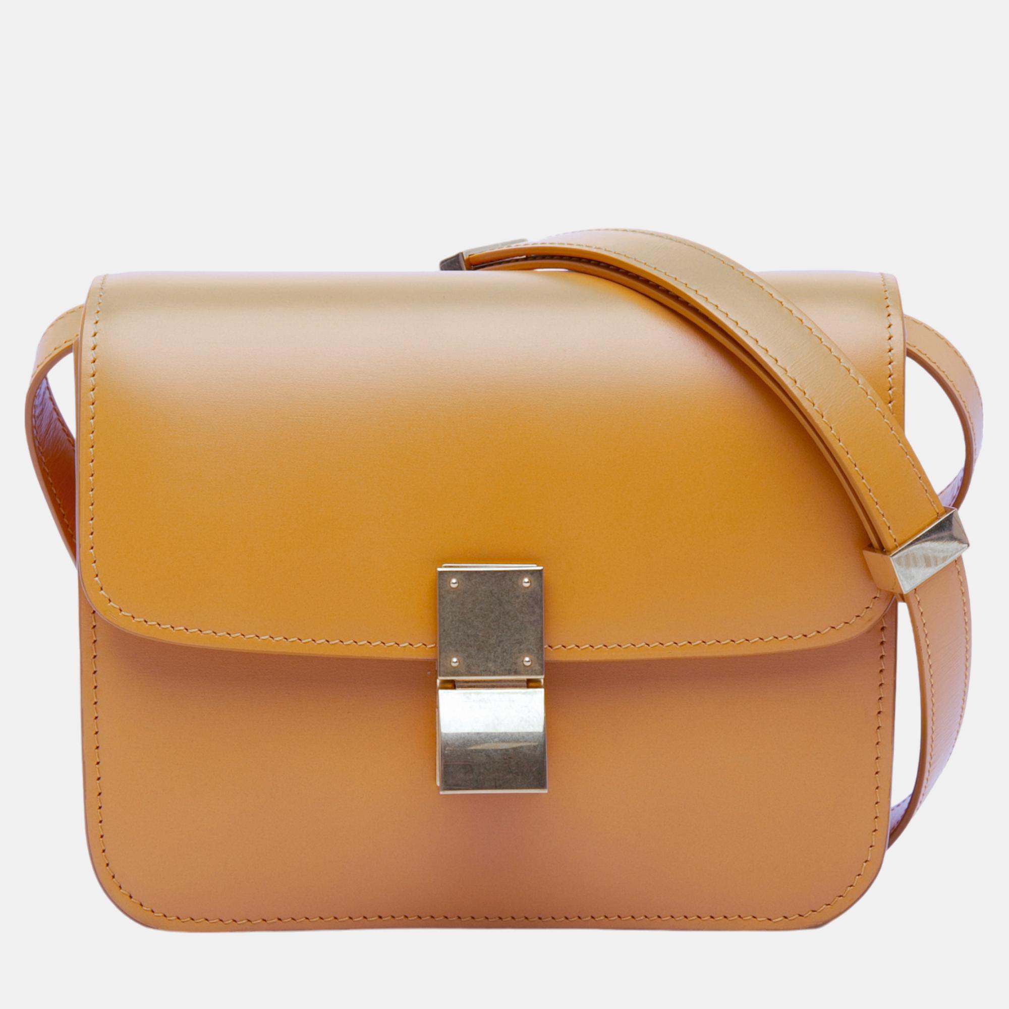 

Celine Camel Leather Small Classic Box Bag, Brown