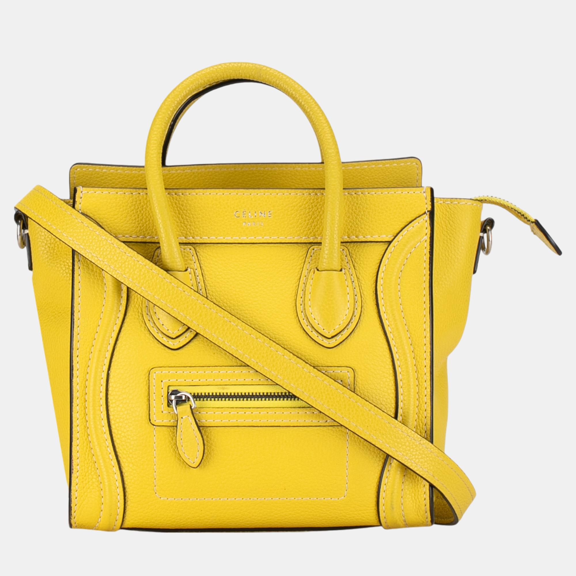 

Celine Yellow Nano Luggage Tote