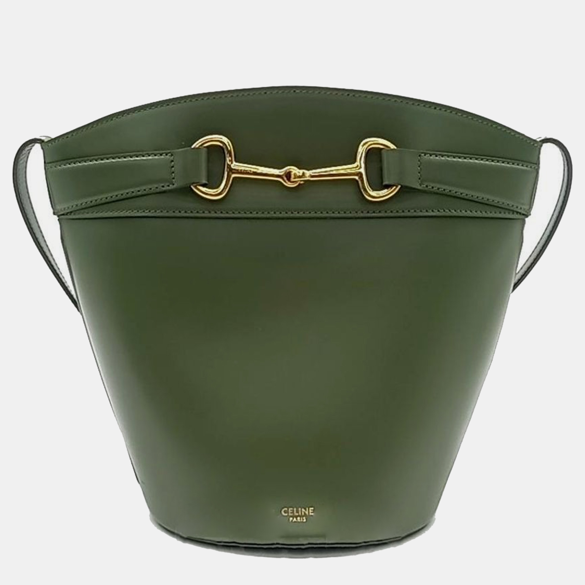 Pre-owned Celine Cressy Bucket Bag In Green