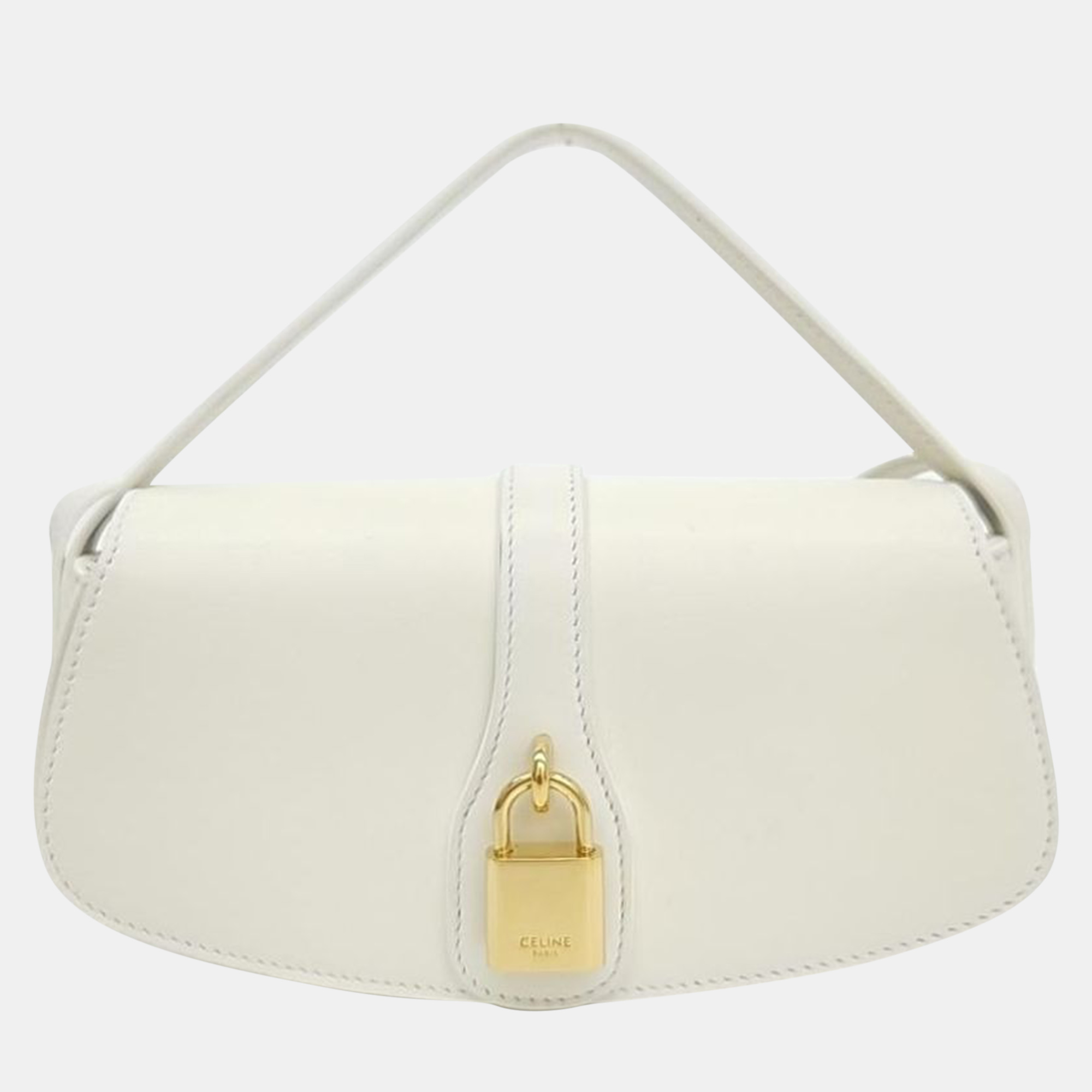 

Celine Clutch On Strap, White