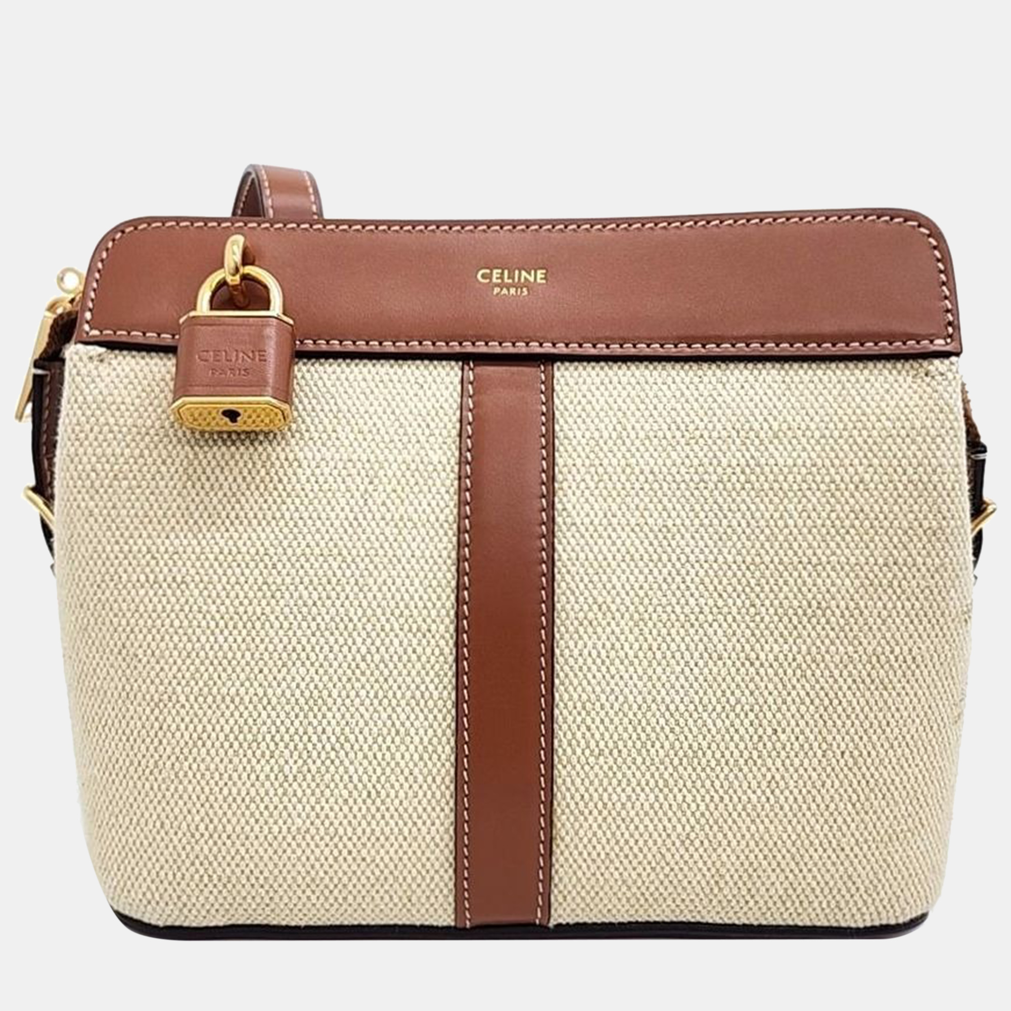 Pre-owned Celine Tin Cabas De France Bag In Beige