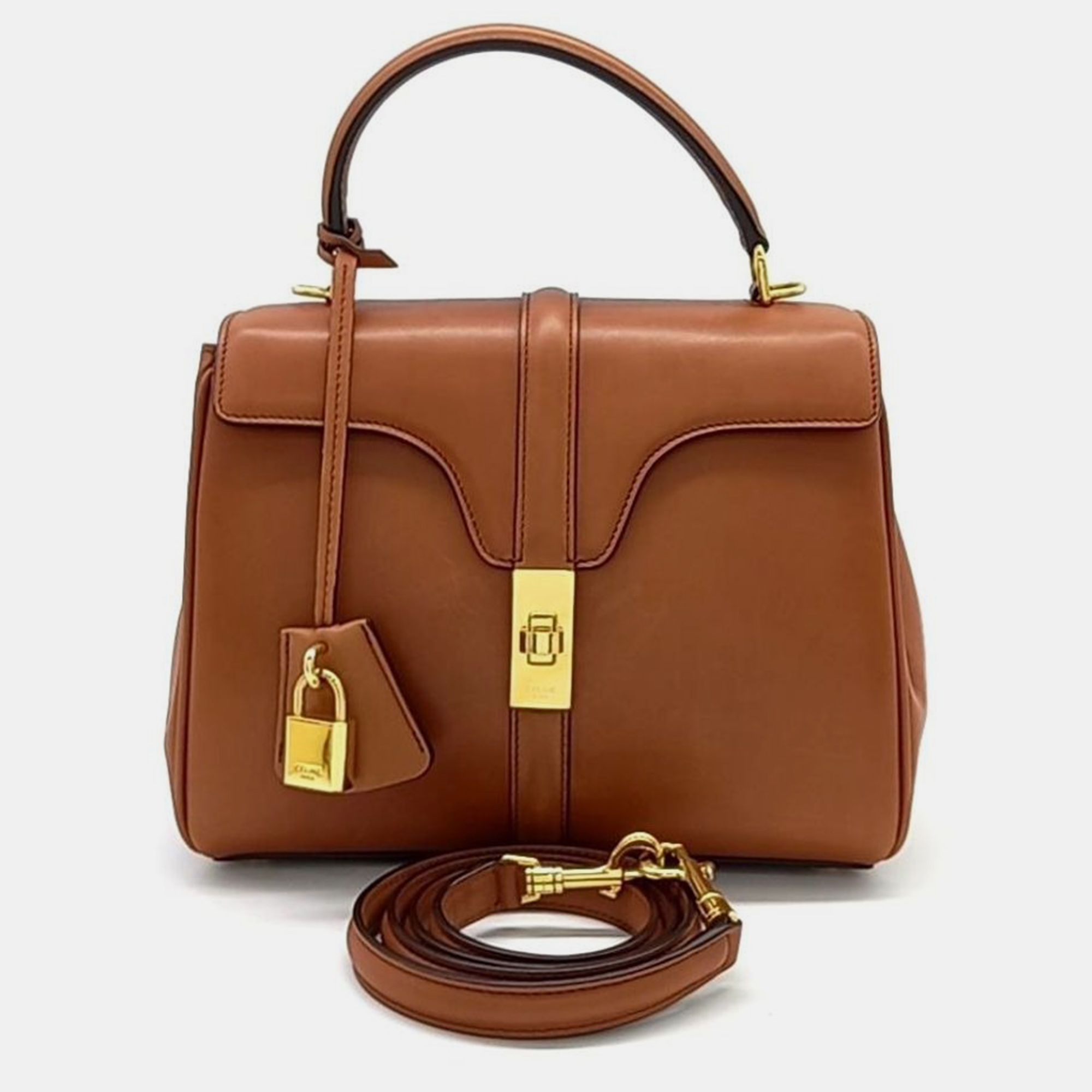 Pre-owned Celine 16 Says Small Bag In Brown