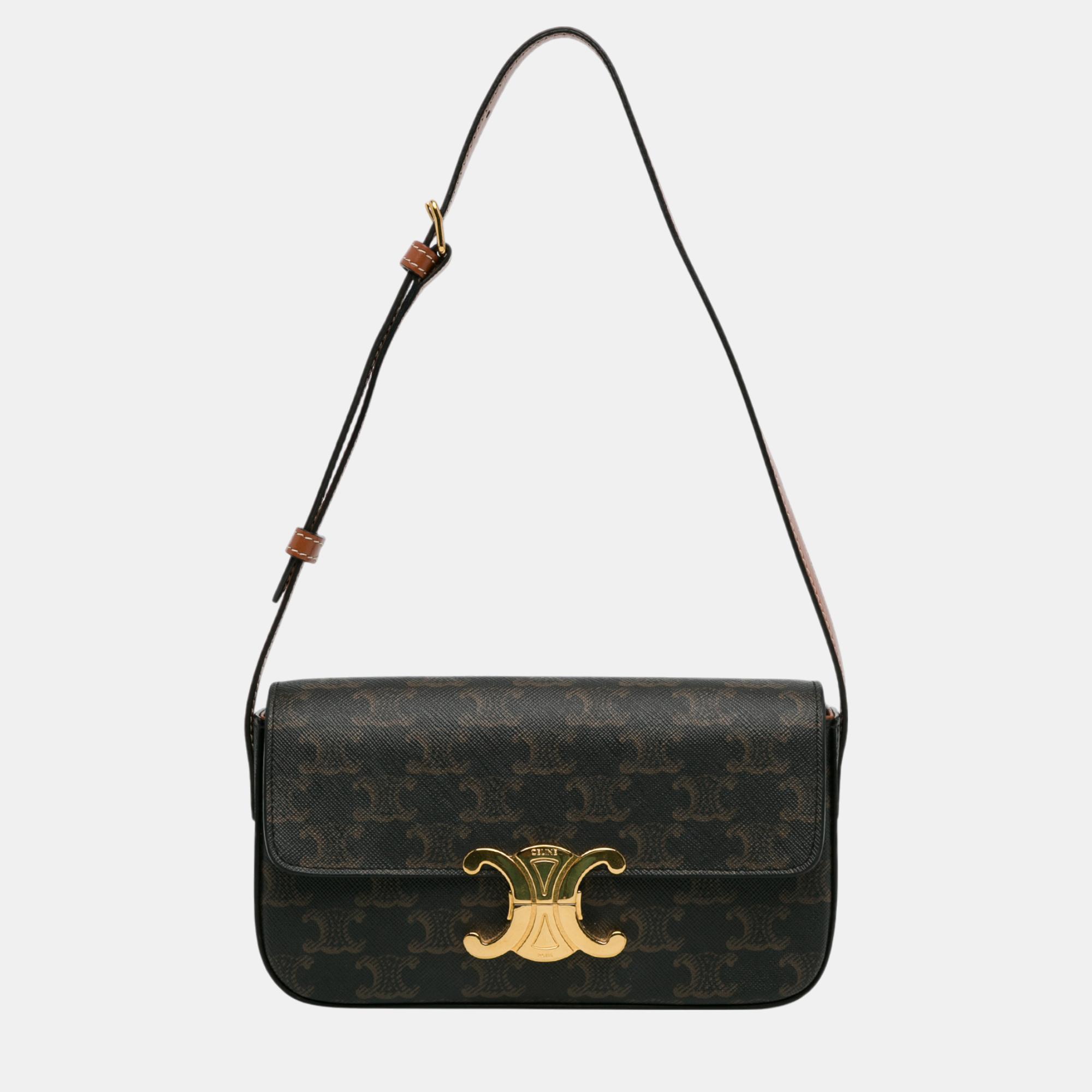 

Celine Triomphe Claude Shoulder Bag, Black