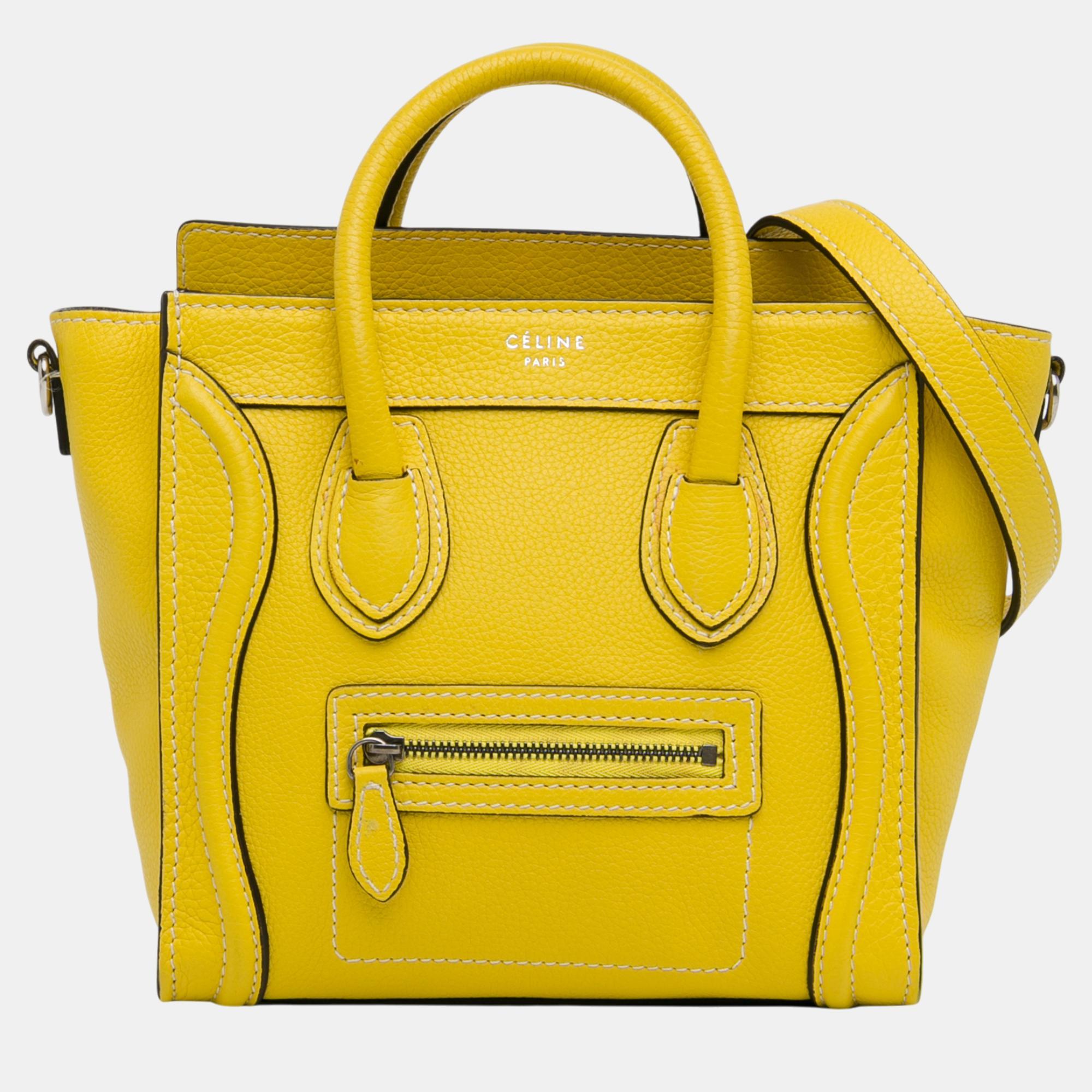 

Celine Nano Luggage Tote Bag, Yellow