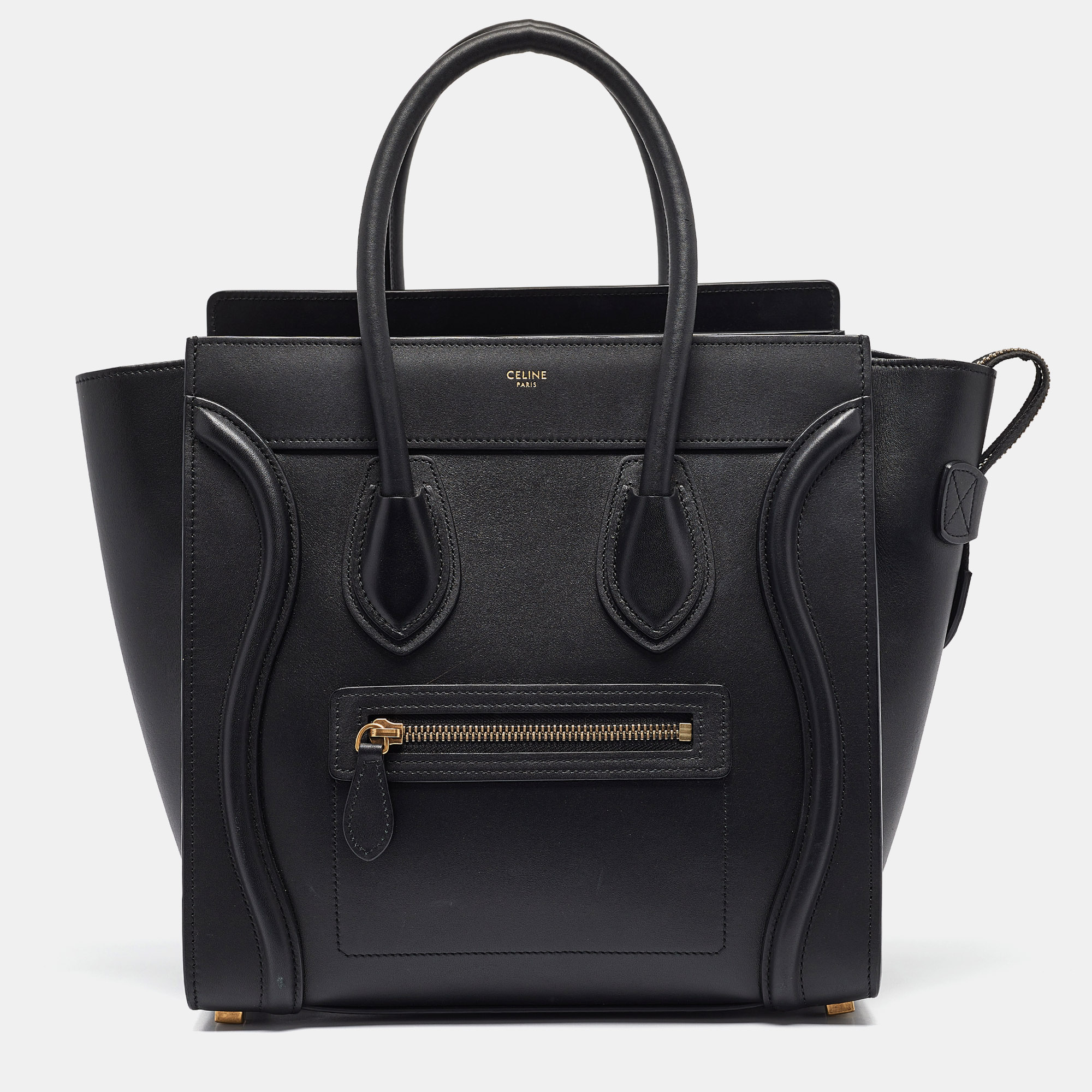 

Celine Black Leather Micro Luggage Tote