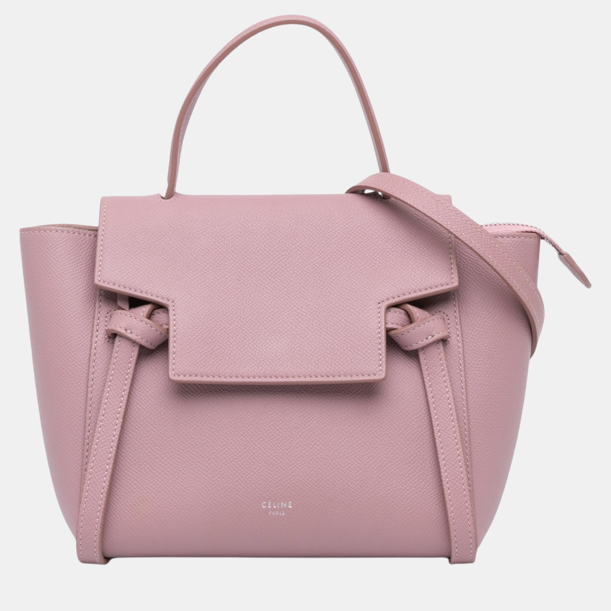 

Celine Pink Nano Leather Belt Satchel