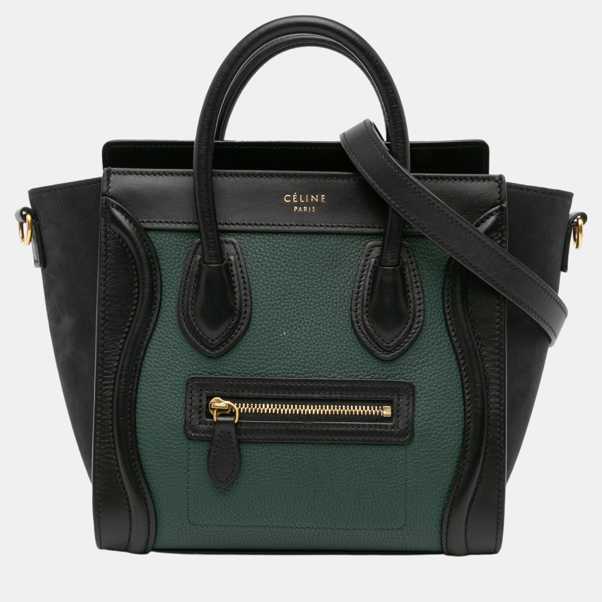 

Celine Green Nano Bicolor Luggage Tote