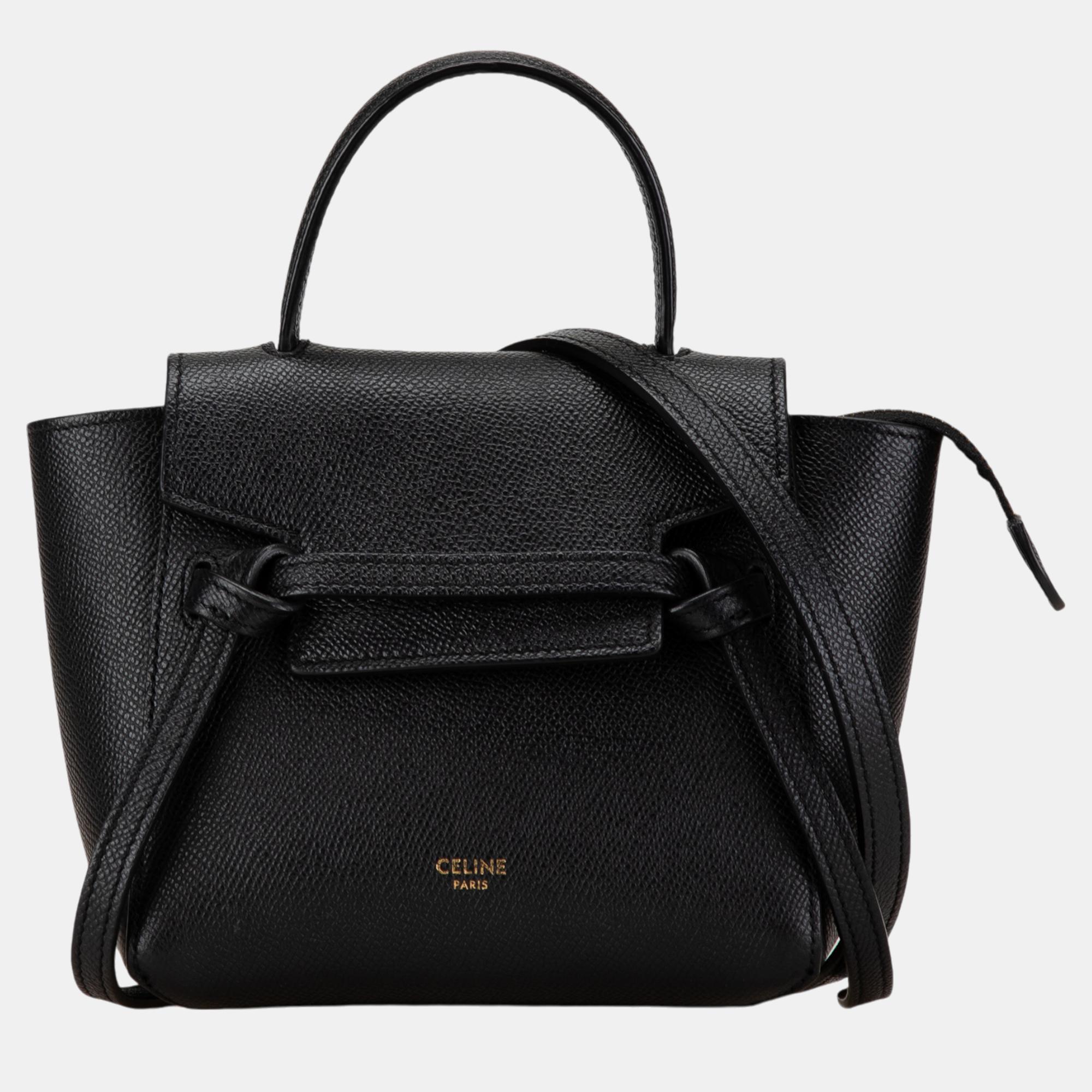 

Celine Black Pico Grained Calfskin Belt Bag