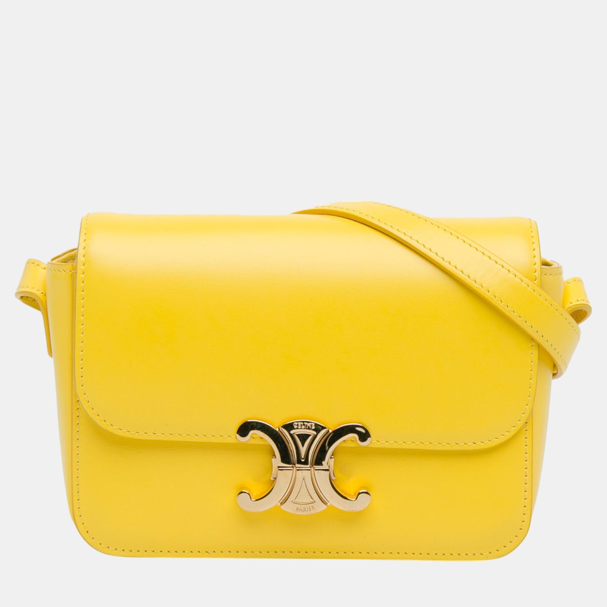 

Celine Yellow Teen Triomphe Crossbody