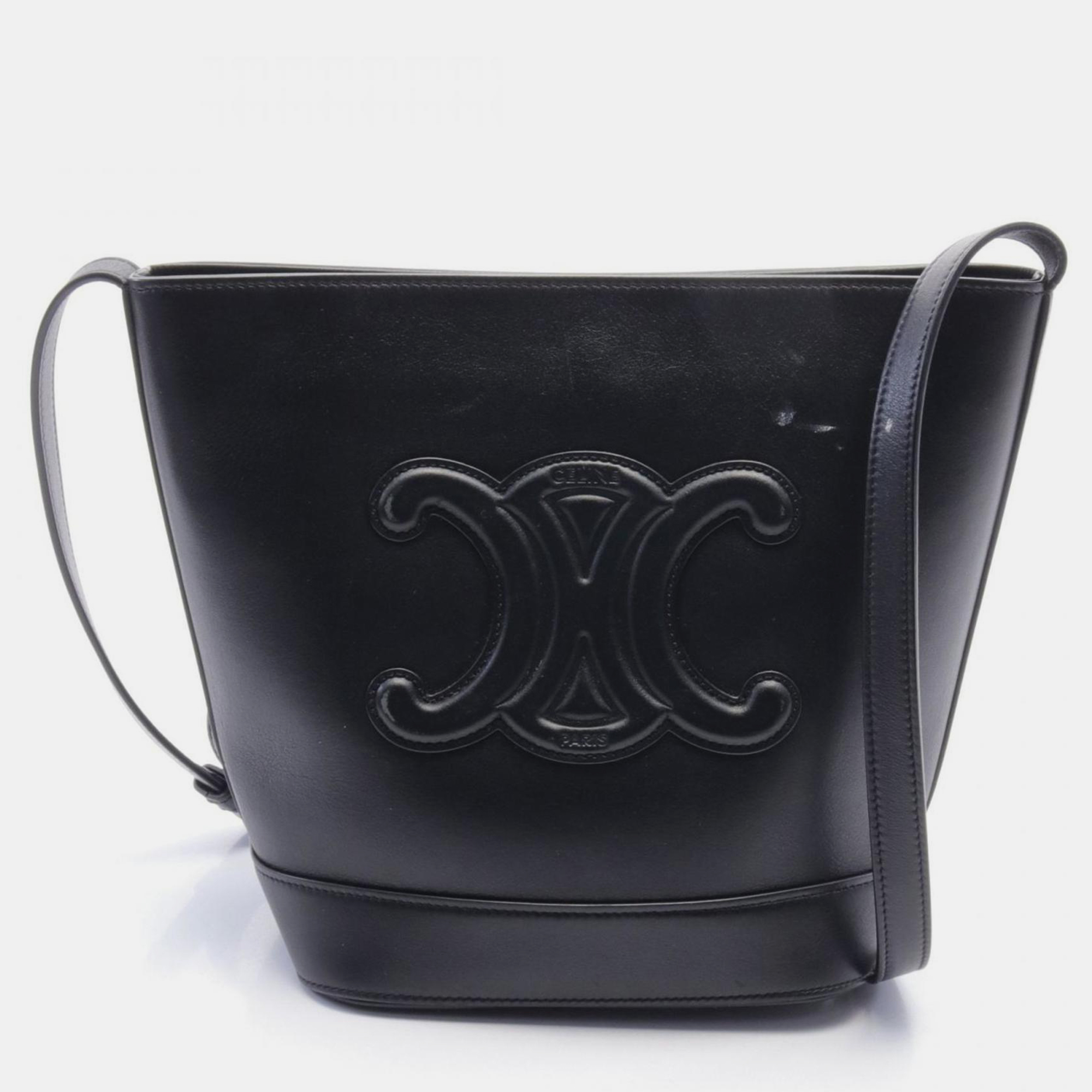 

Celine Leather Black Small Bucket Cuir Triomphe Shoulder Bag