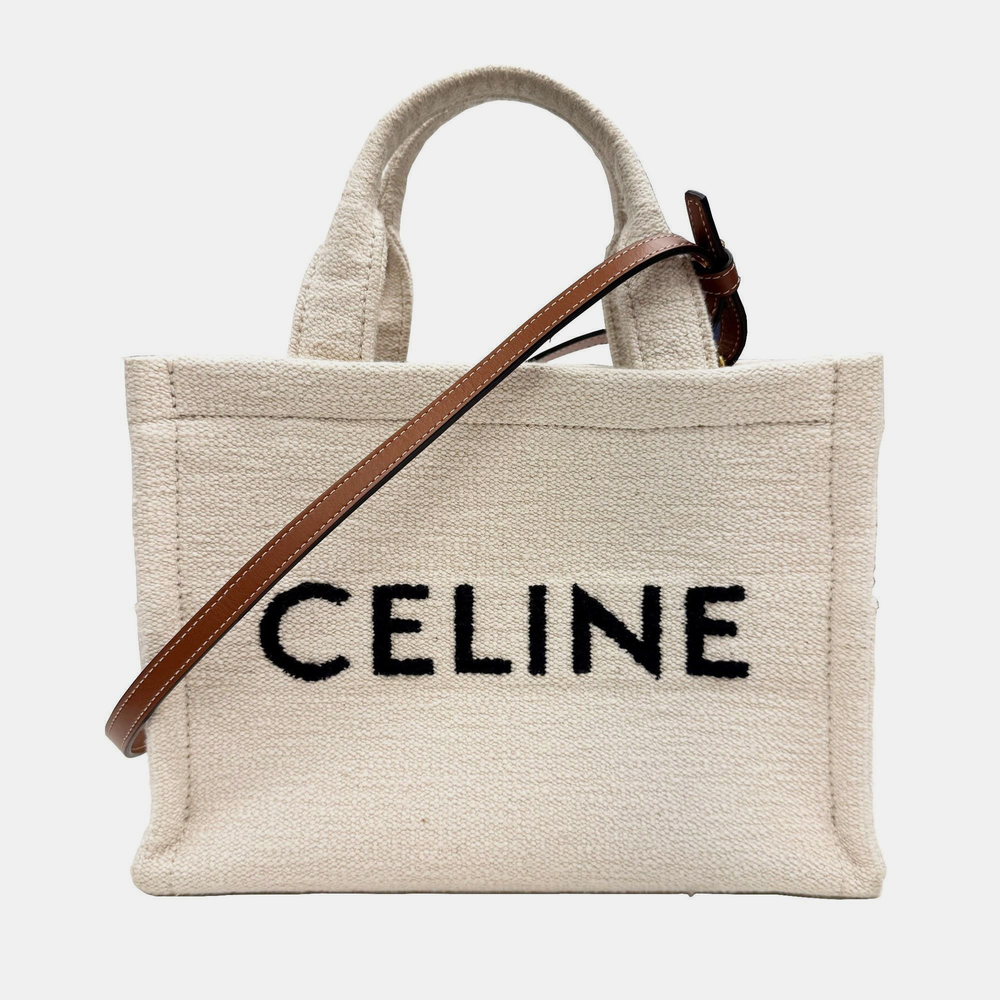 

Celine Canvas Beige x Brown Small Cabas Handbag