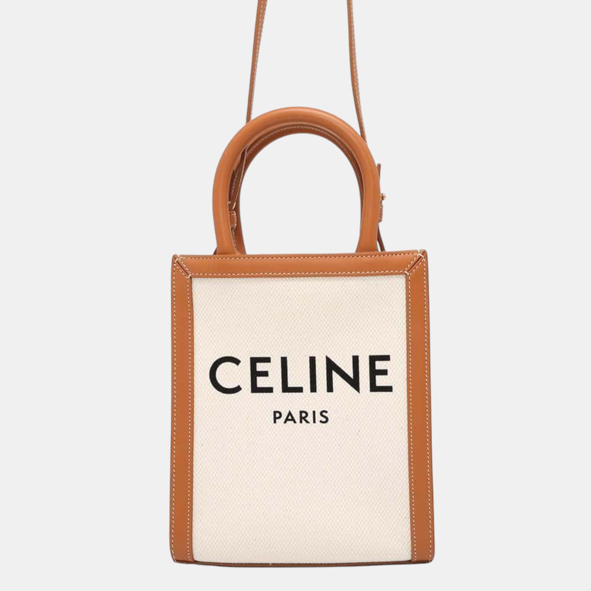 

Celine Vertical hippopotamus Beige/Brown Canvas Leather Size Mini