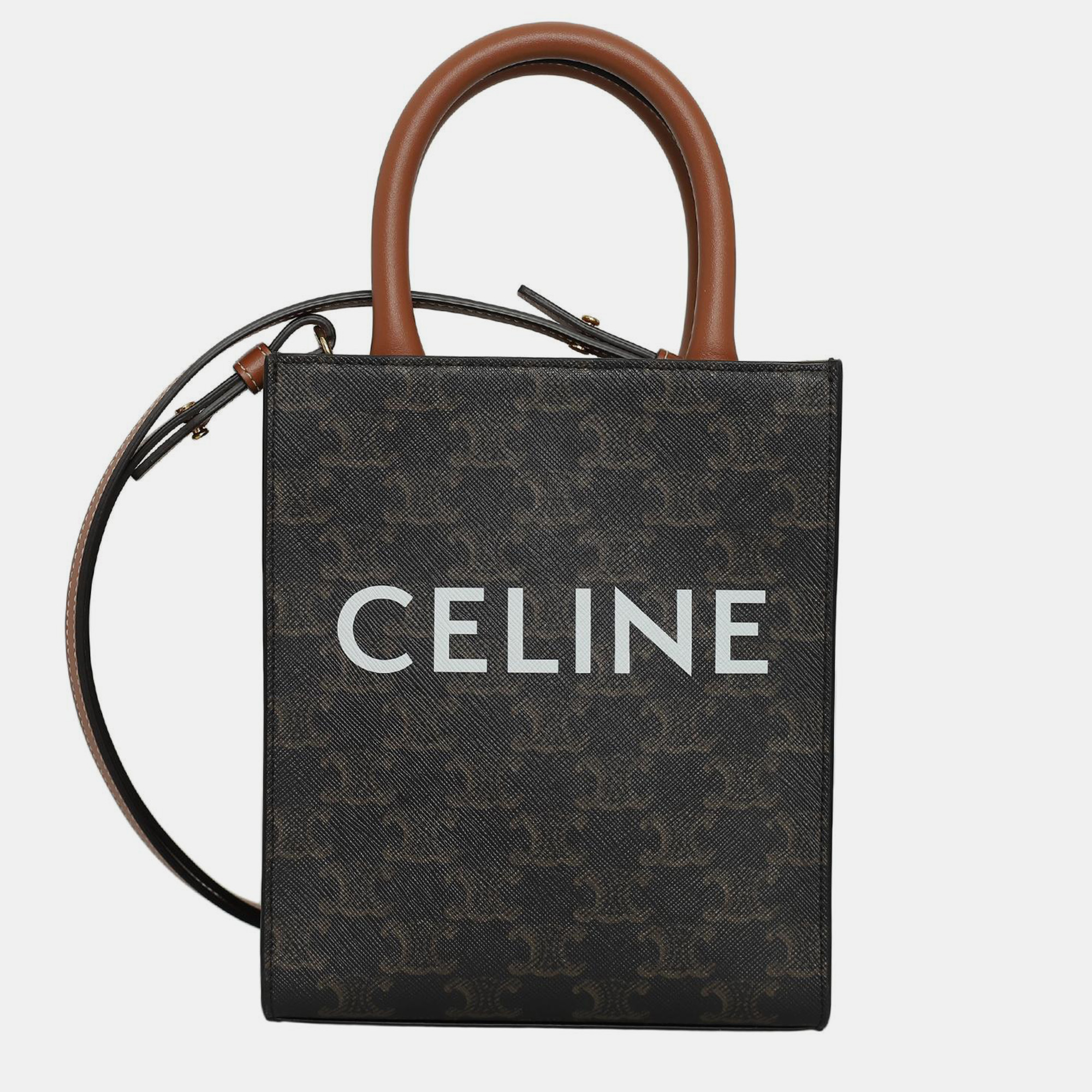 

Celine Triomphe Mini Cabas Vertical Bag, Brown