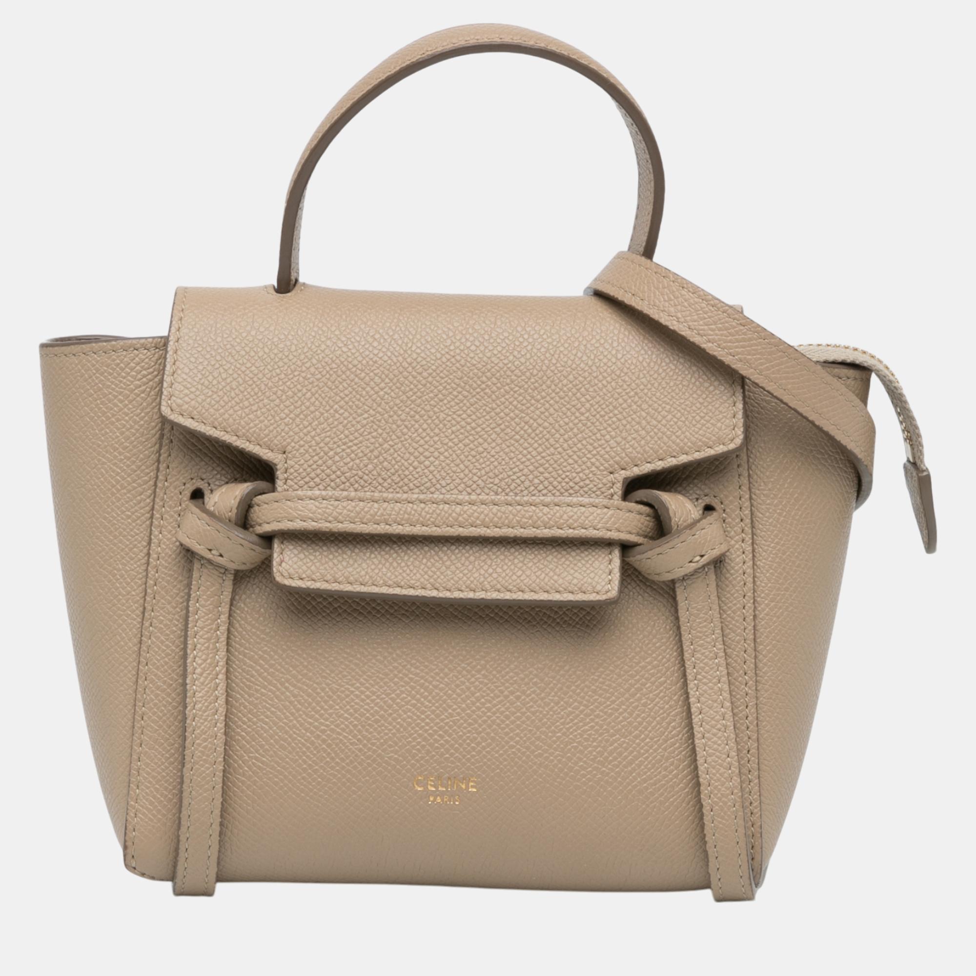 

Celine Brown Nano Leather Belt Satchel