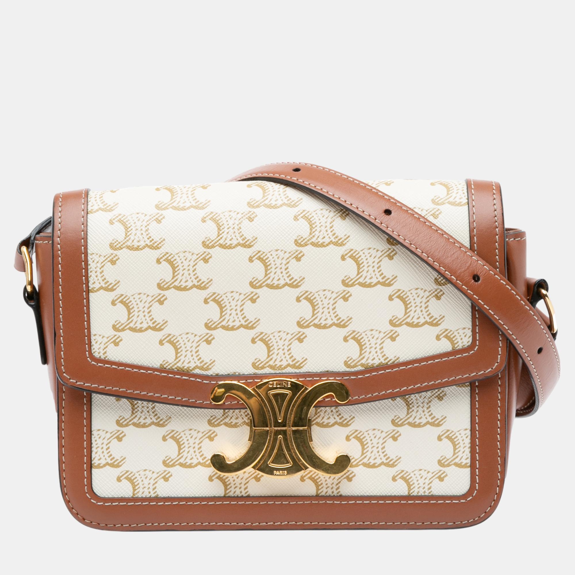 

Celine Brown/White Teen Triomphe Crossbody Bag