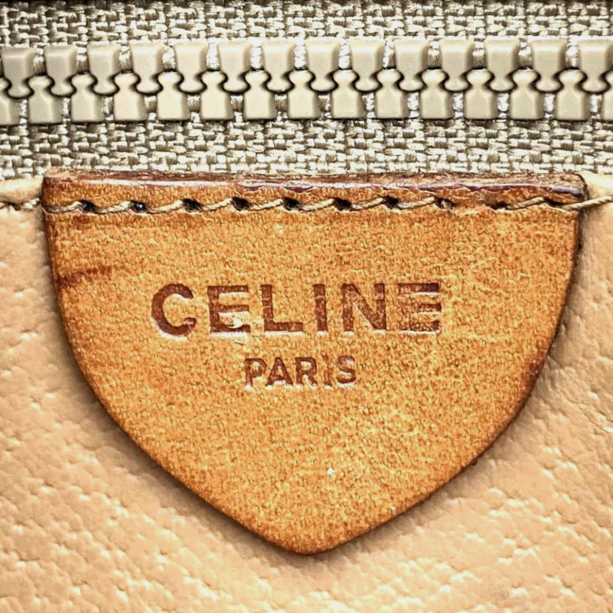 Celine Leather Brown Macadam Shoulder Bag 
