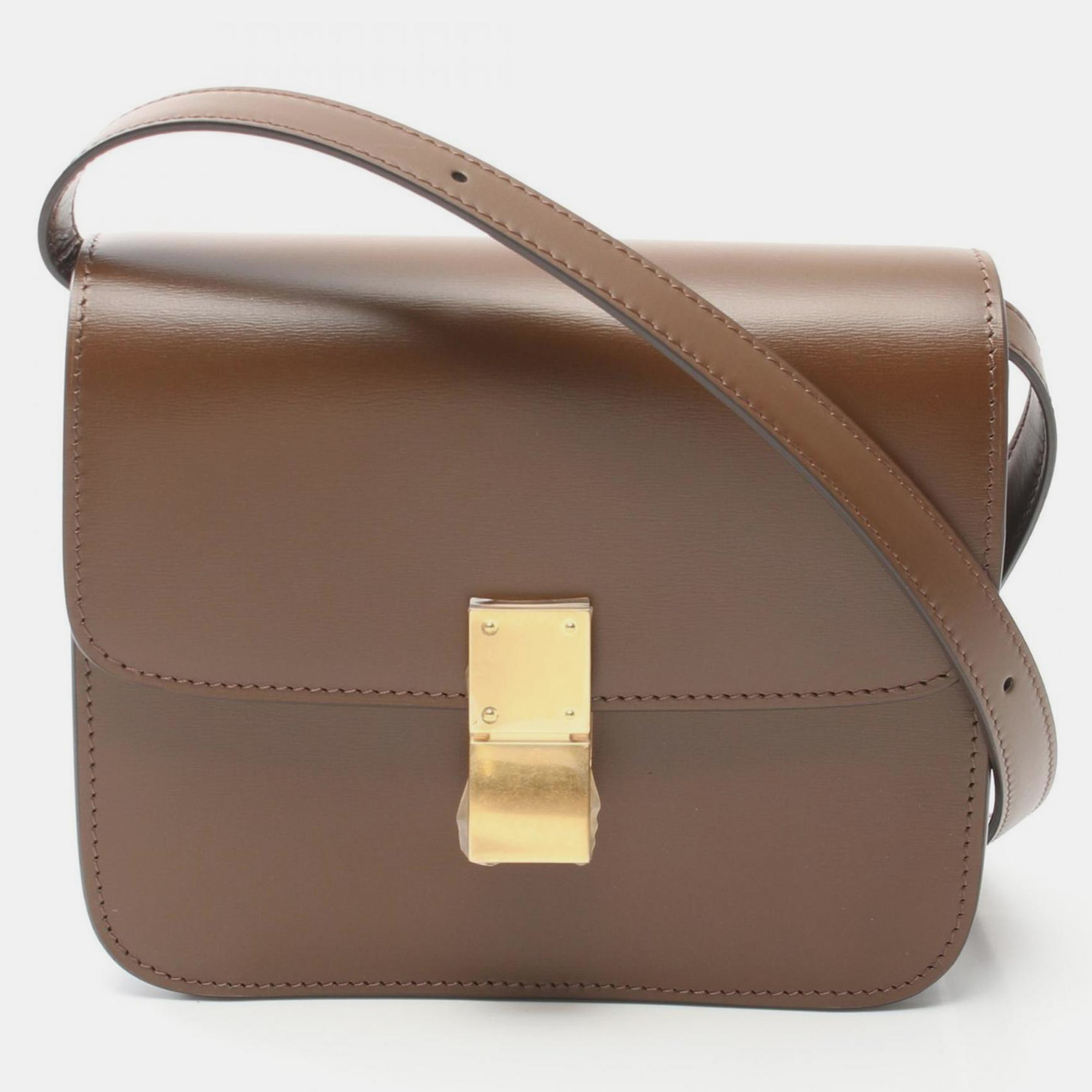 

Celine Classic Leather Brown Teen Box Shoulder Bag