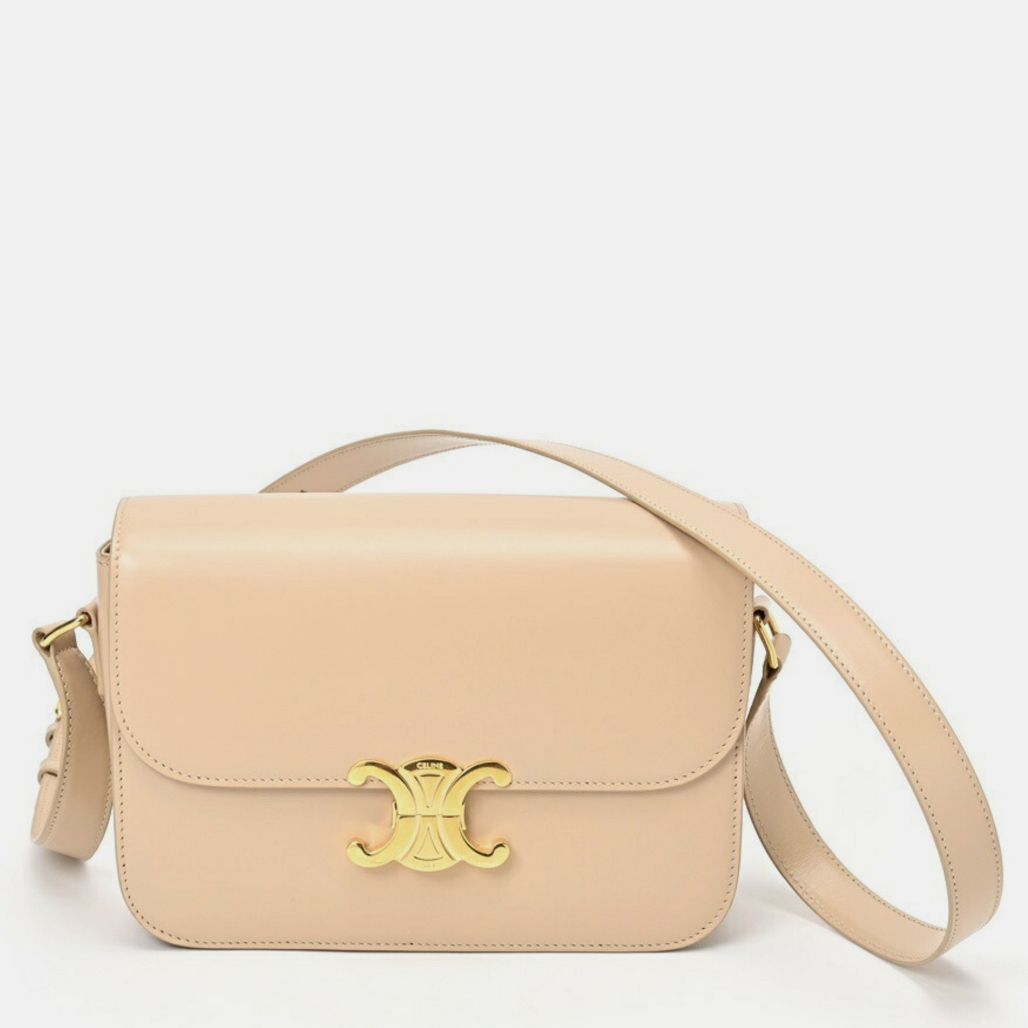 

Celine Shiny Calfskin Nude (Beige) Classic Triomphe Bag