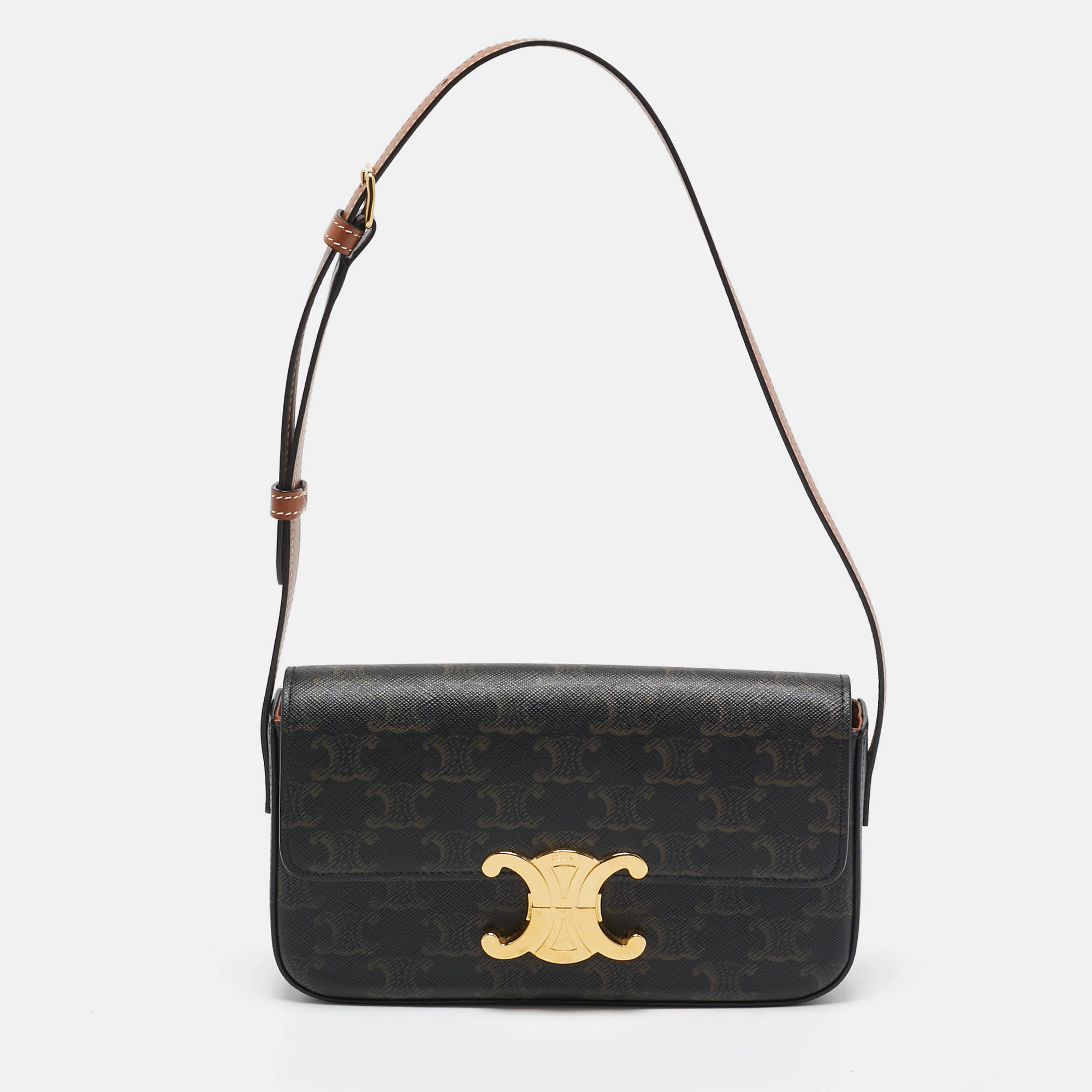 

Celine Tan Triomphe Canvas and Leather Claude Shoulder Bag