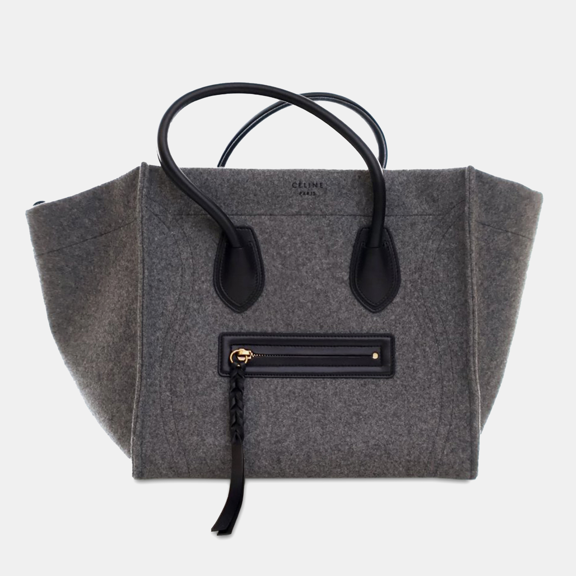 

Celine Medium Felt Phantom Luggage Tote, Grey