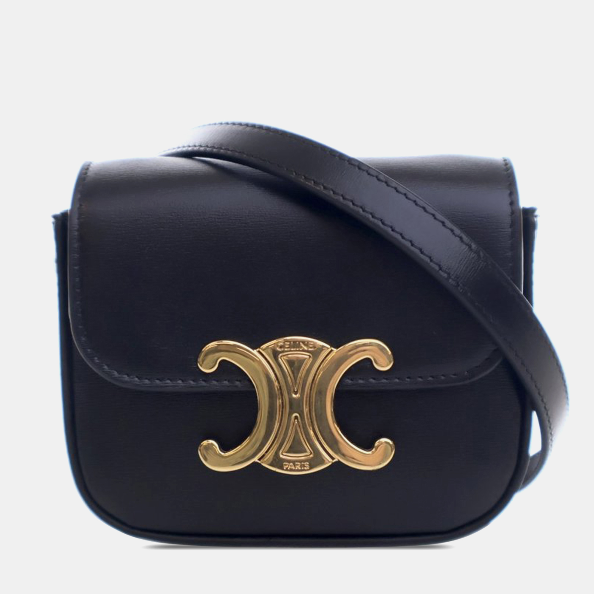 

Celine Mini Calfskin Claude Crossbody, Black