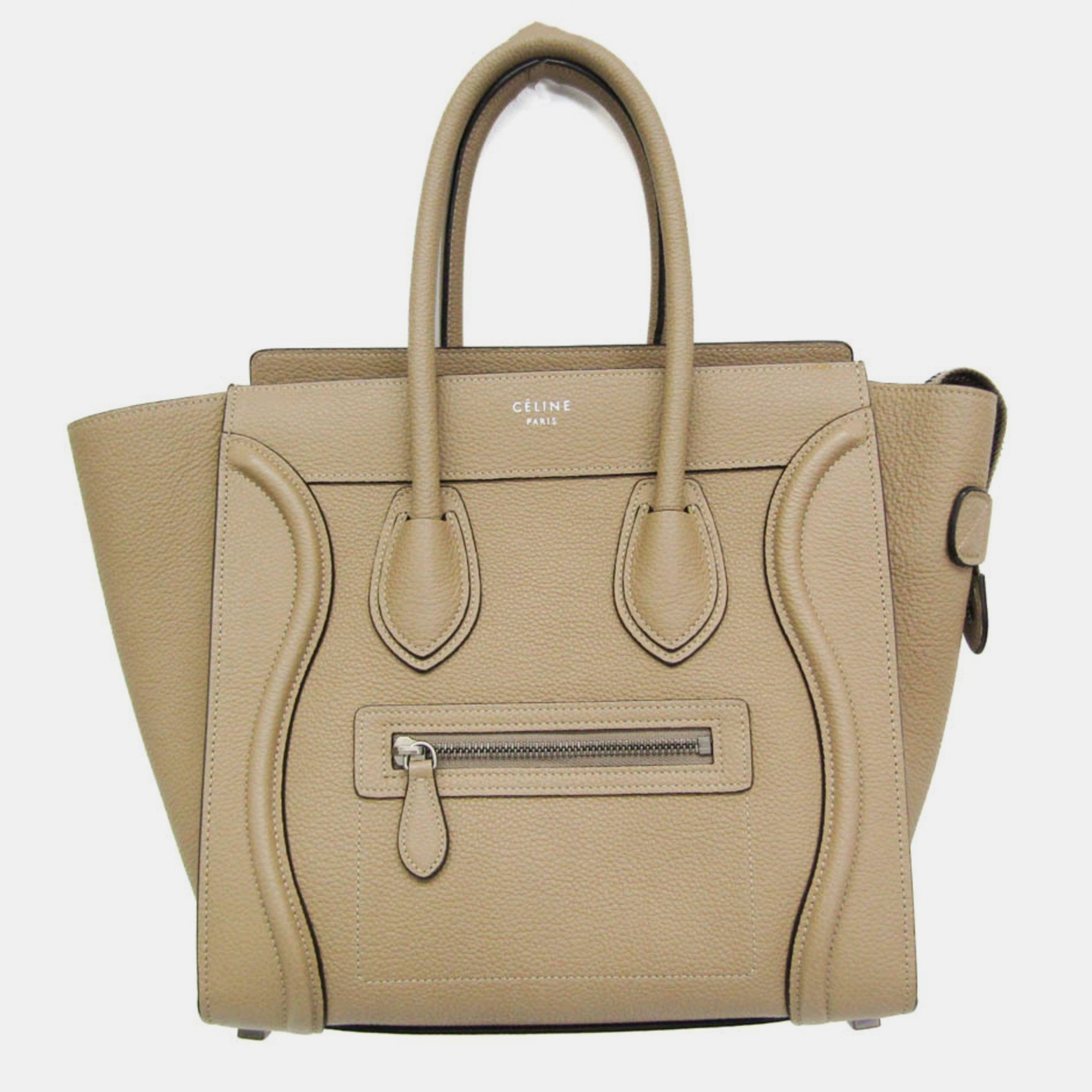 

Celine Beige Luggage Micro Shopper Leather Handbag