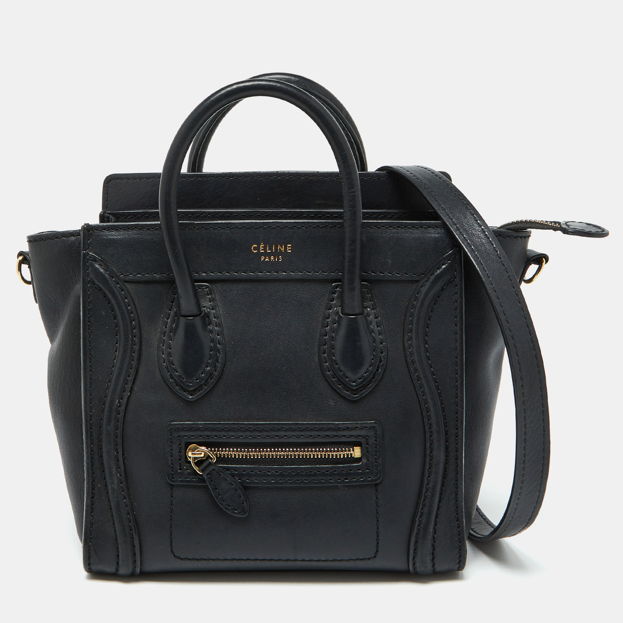 

Celine Black Leather Nano Luggage Tote