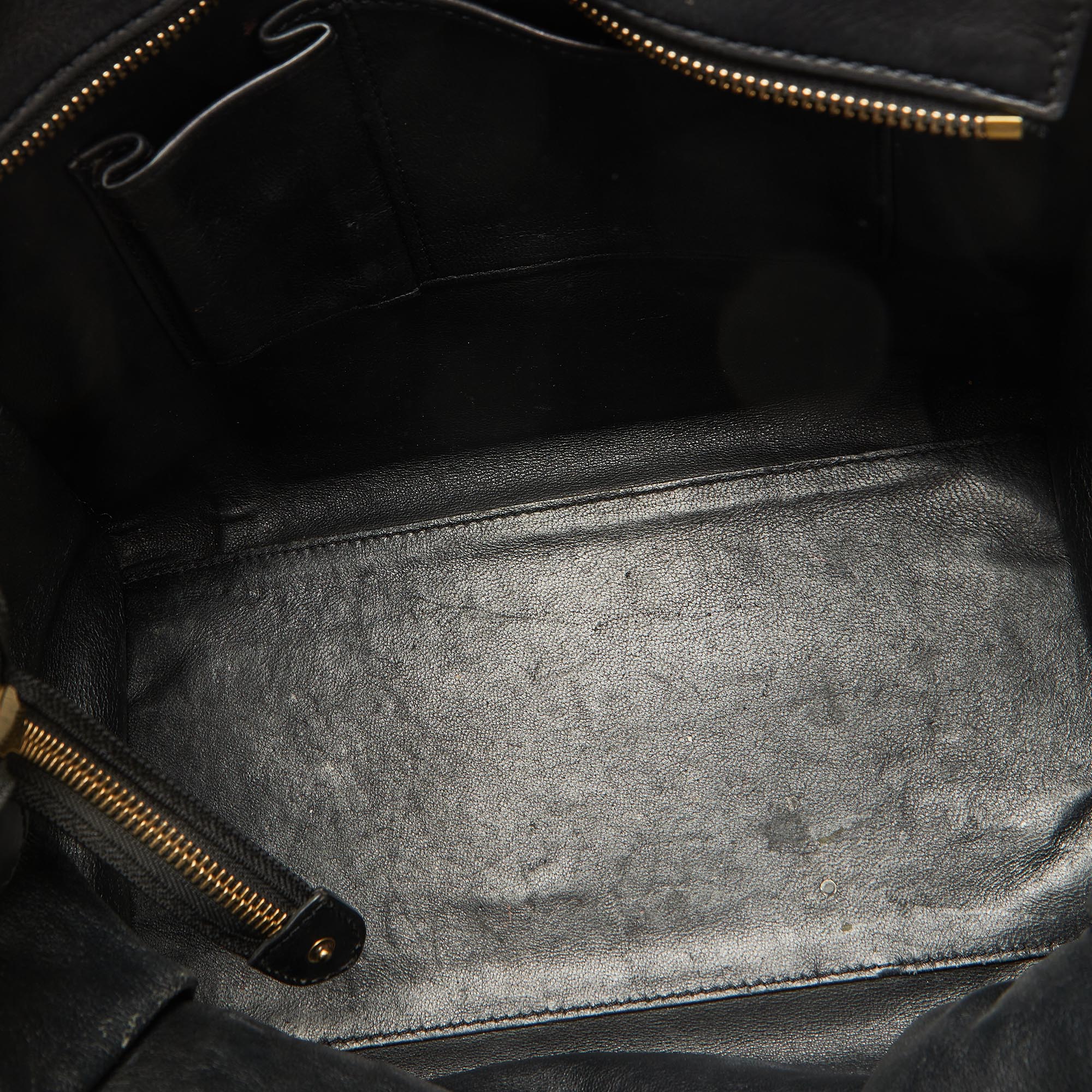 Celine Black Leather Mini Luggage Tote 