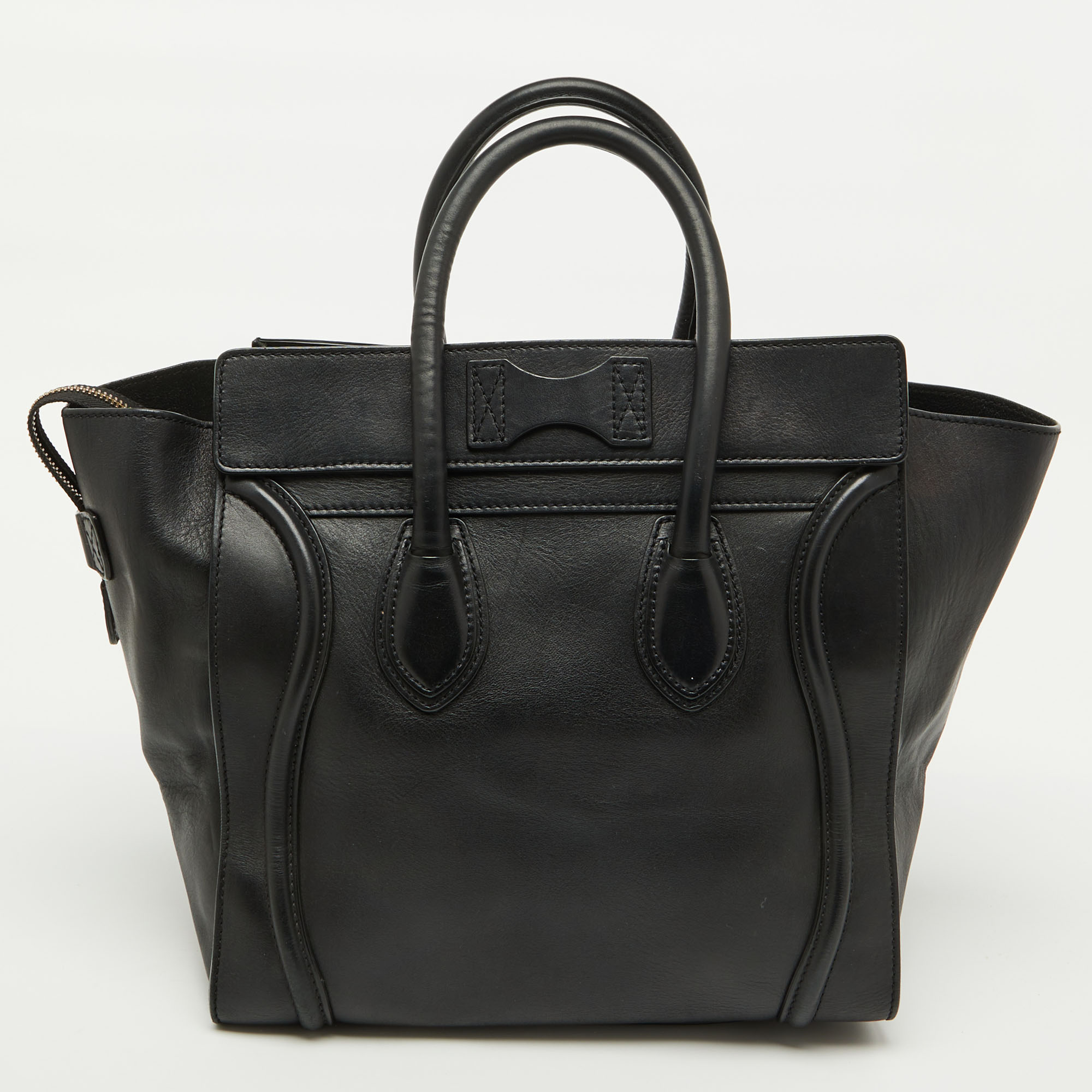 Celine Black Leather Mini Luggage Tote 