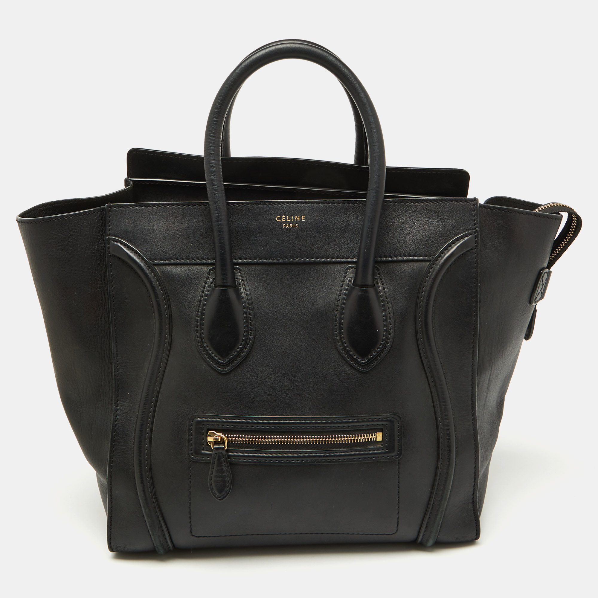 

Celine Black Leather Mini Luggage Tote