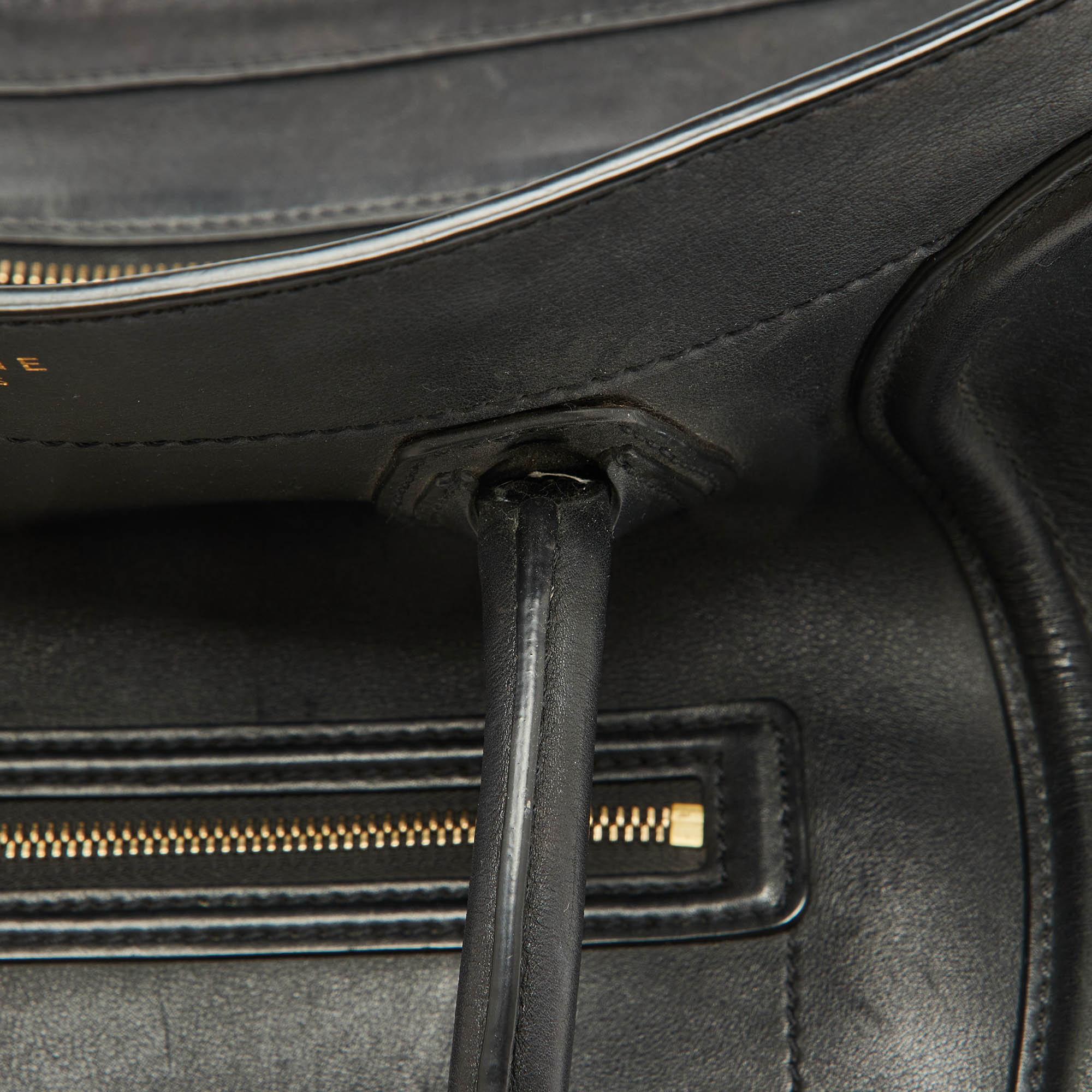 Celine Black Leather Mini Luggage Tote 