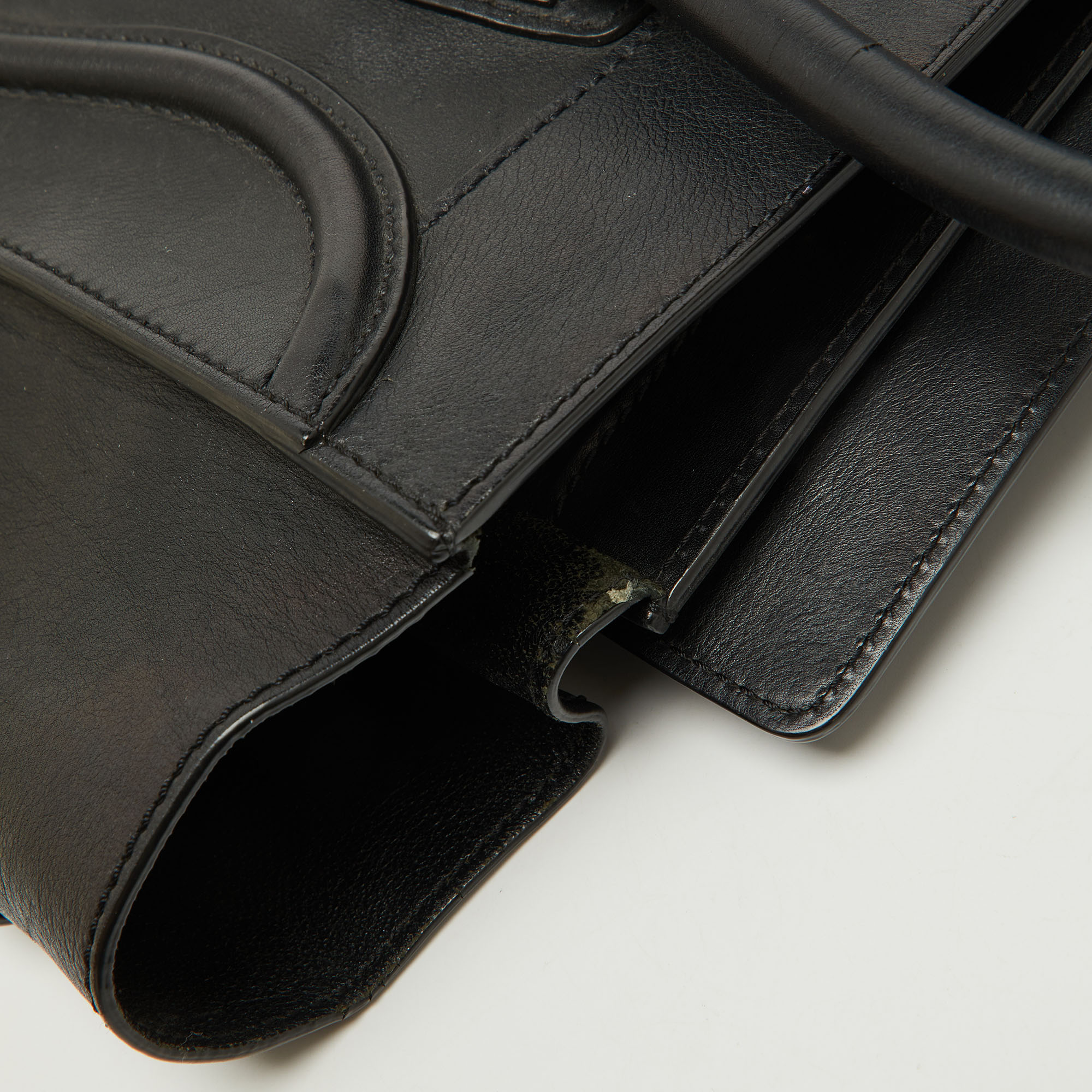 Celine Black Leather Mini Luggage Tote 