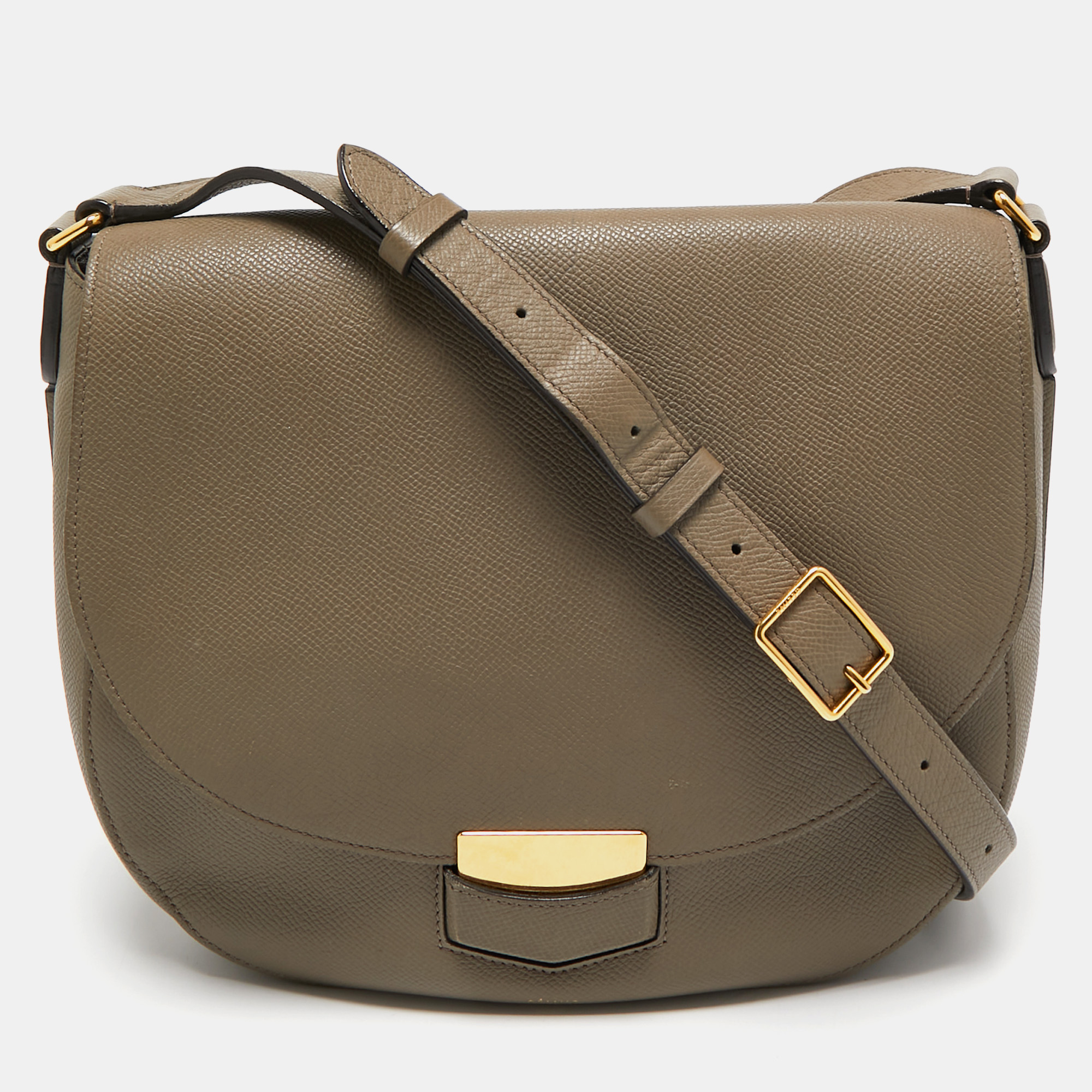 

Celine Taupe Grey Leather Medium Trotteur Shoulder Bag