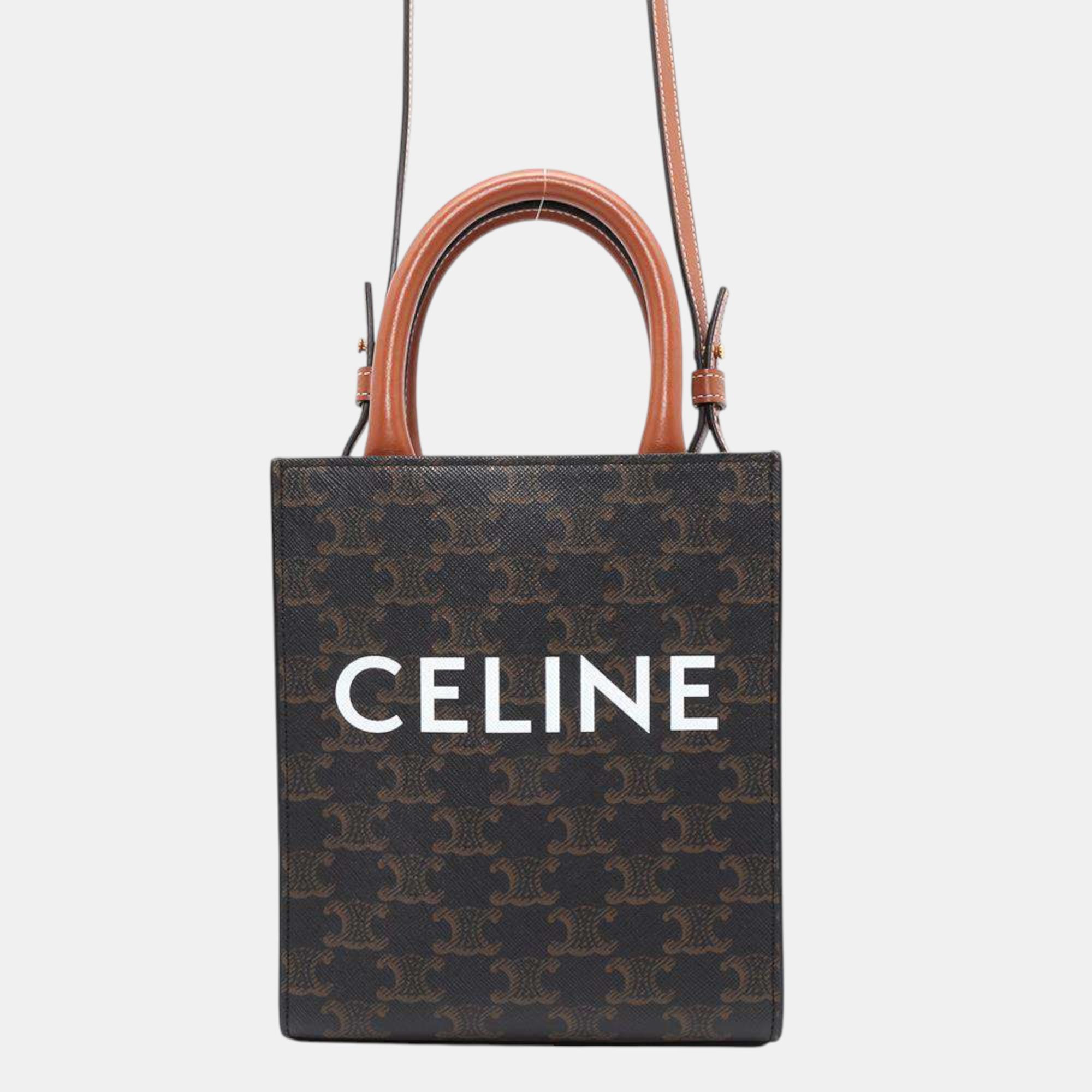 

Celine Tan Pvc/Leather Mini Vertical Cabas Tote Bag