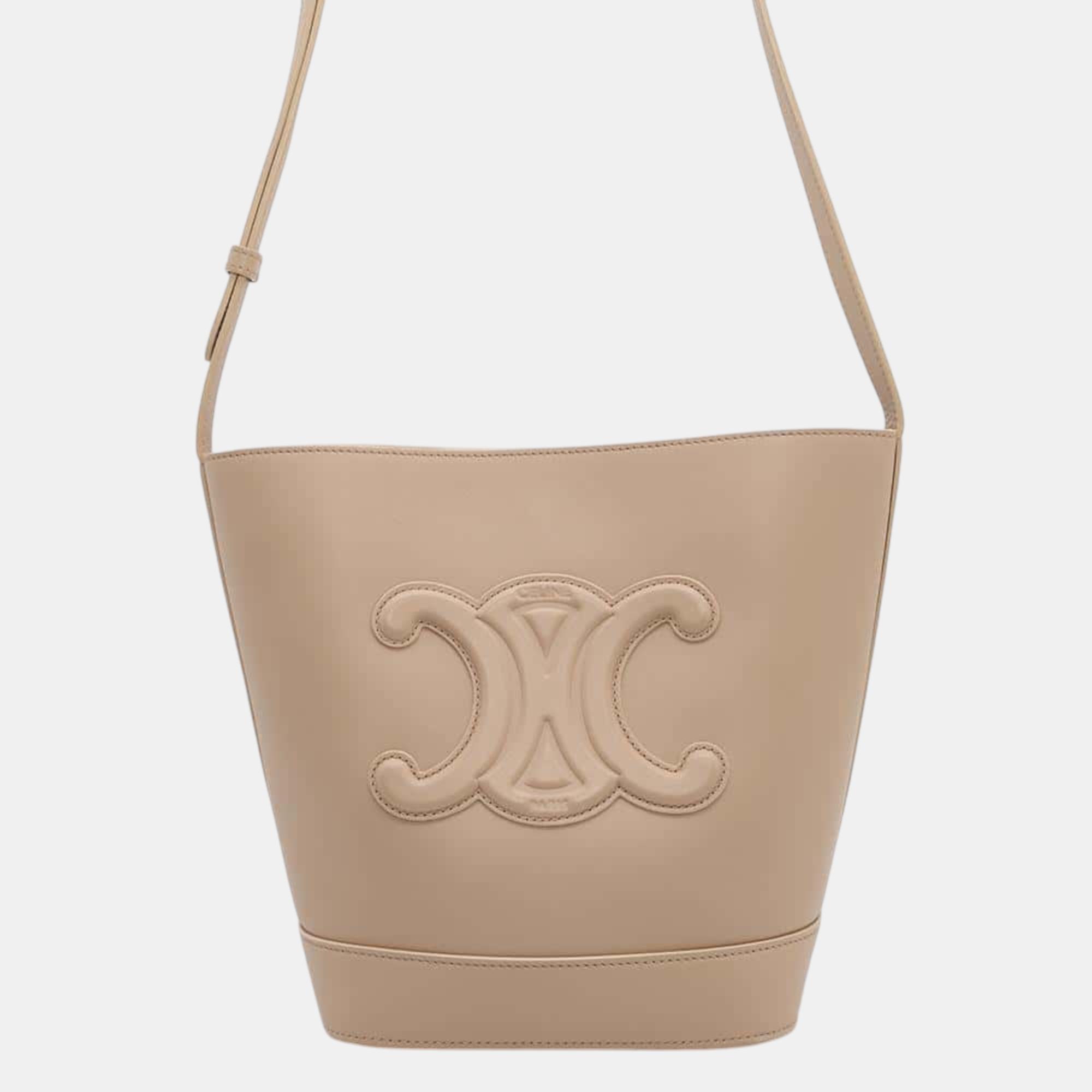 

Celine Beige Leather Triomphe Shoulder Bag