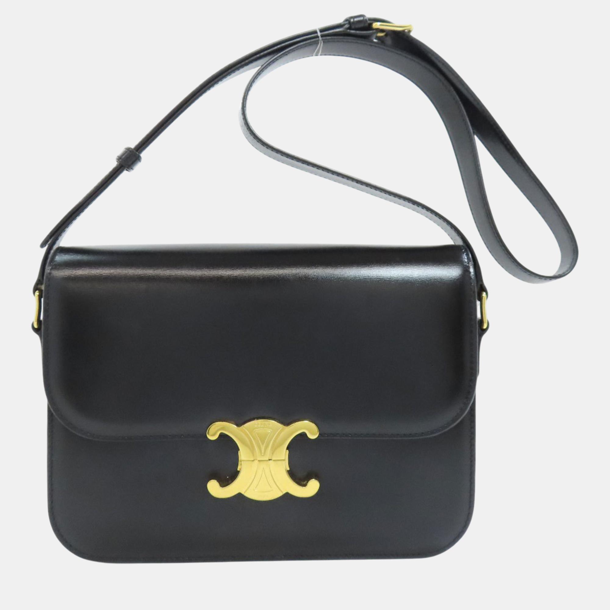 

Celine Triomphe Shoulder Bag Calfskin, Black