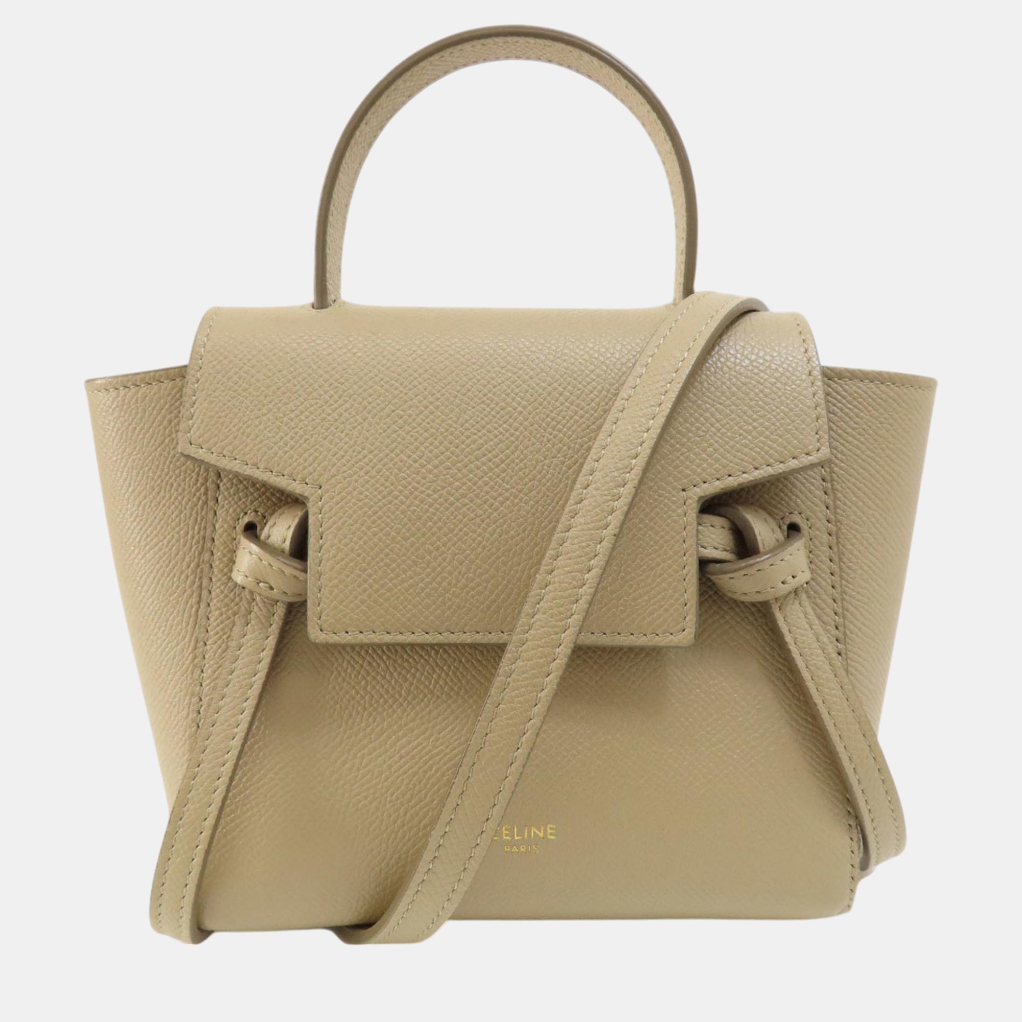 

Celine Nano Belt Bag Handbag Calfskin, Beige