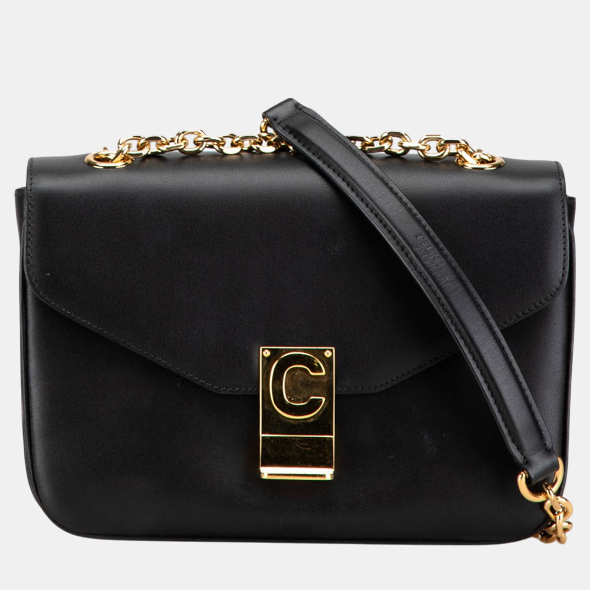 

Celine Black Medium Leather C Bag