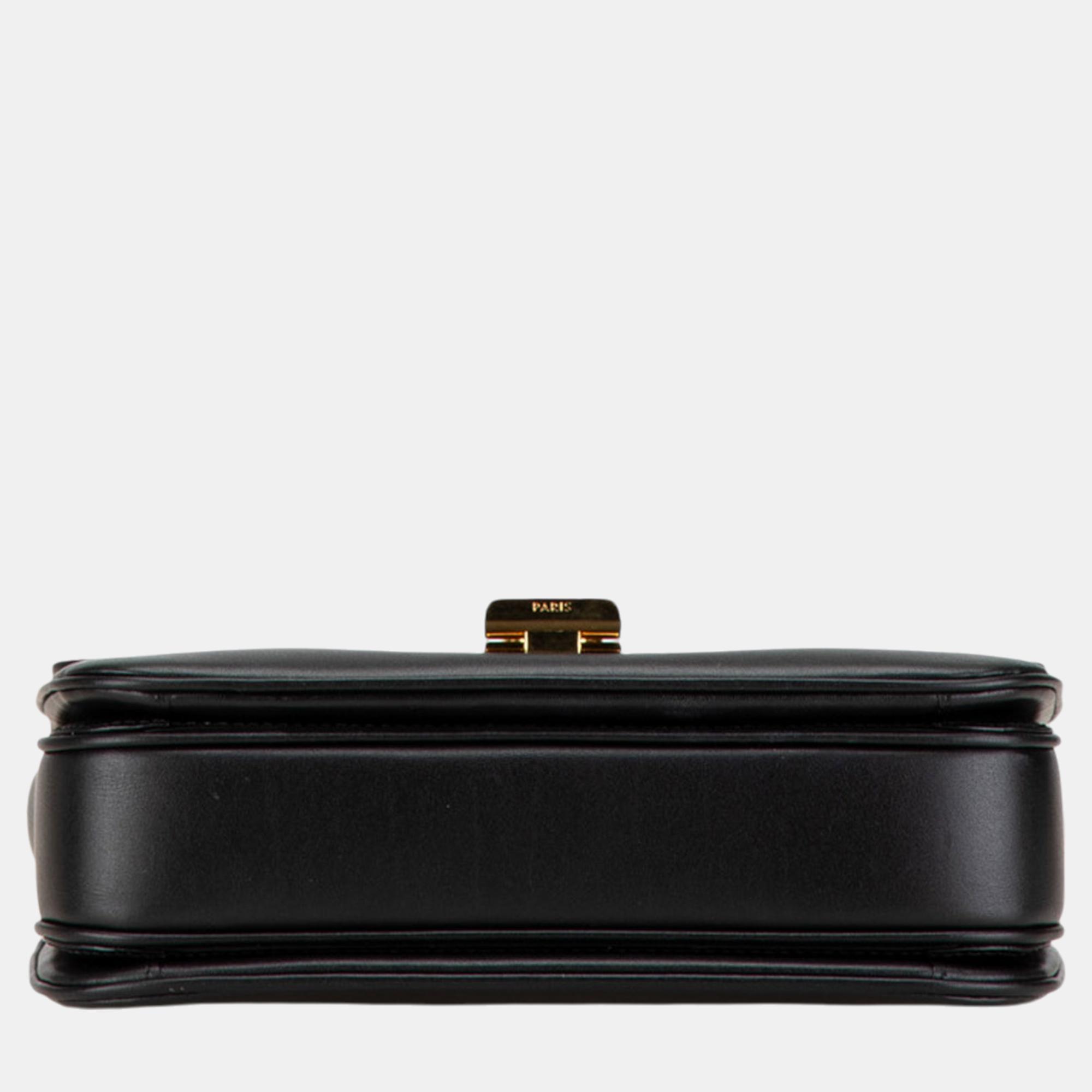 Celine Black Medium Leather C Bag 