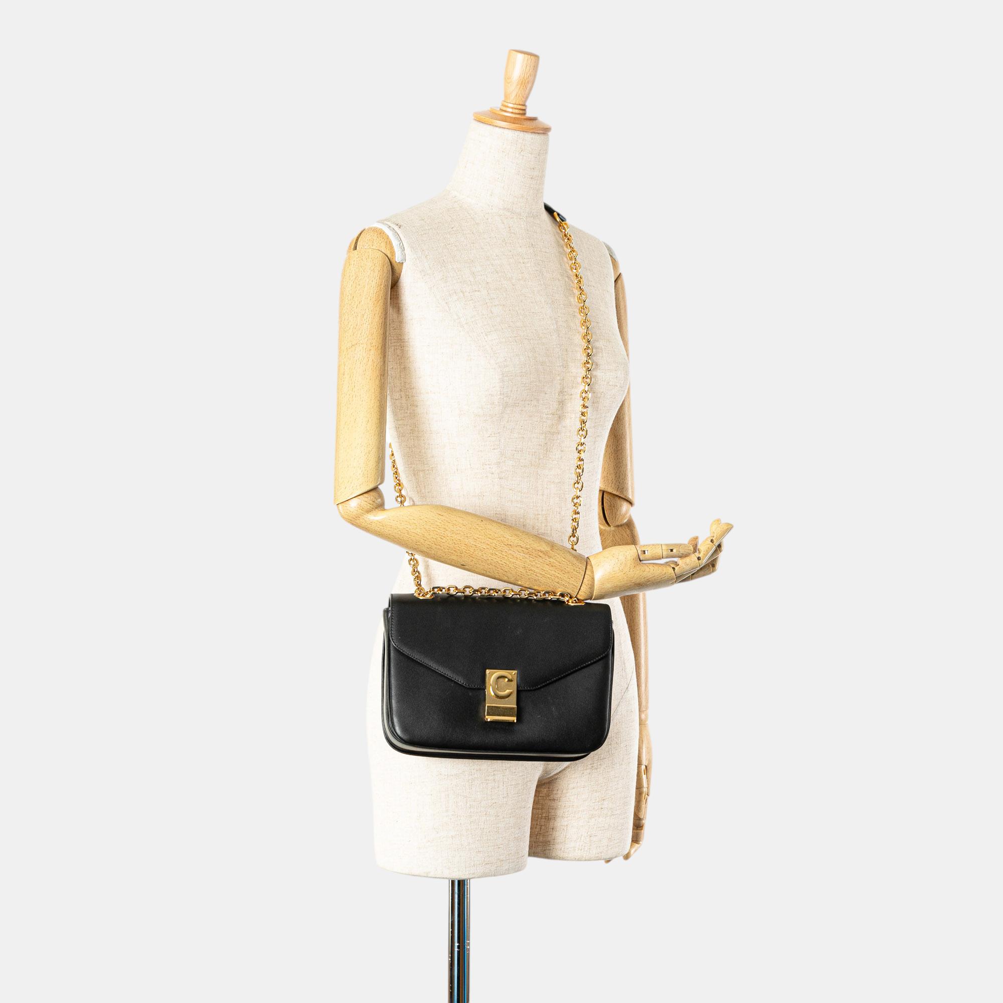 Celine Black Medium Leather C Bag 