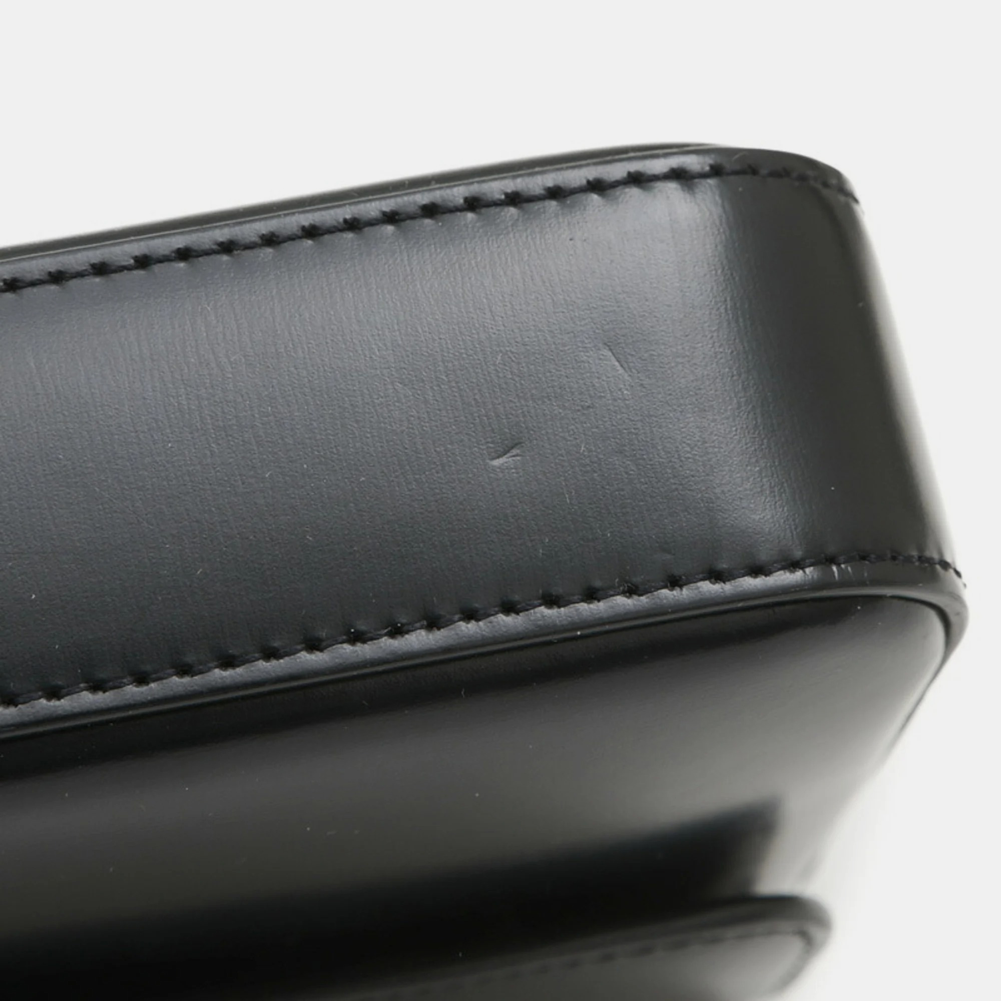 Celine Black Leather Triomphe Chain Shoulder Bag 