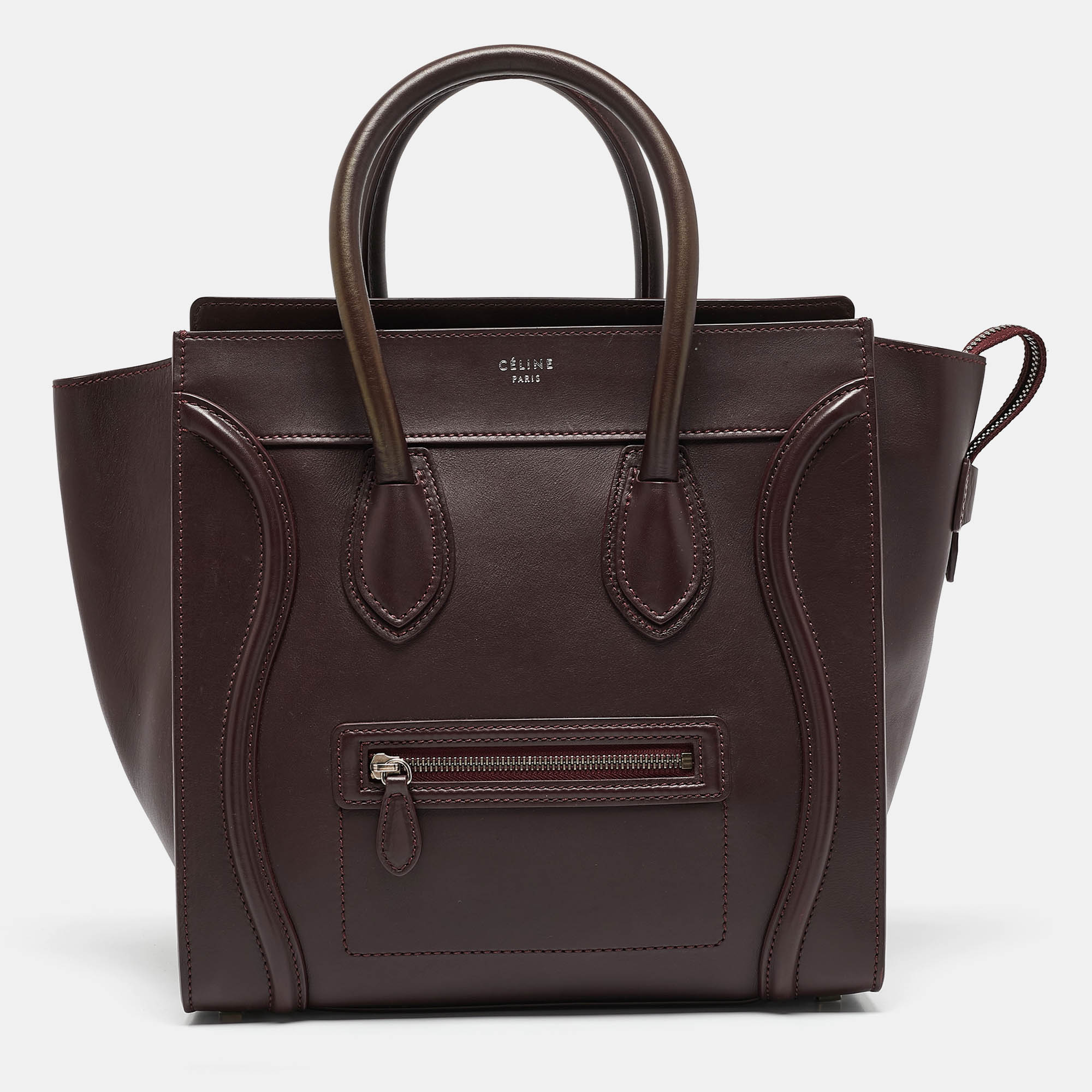 

Celine Burgundy Leather Mini Luggage Tote