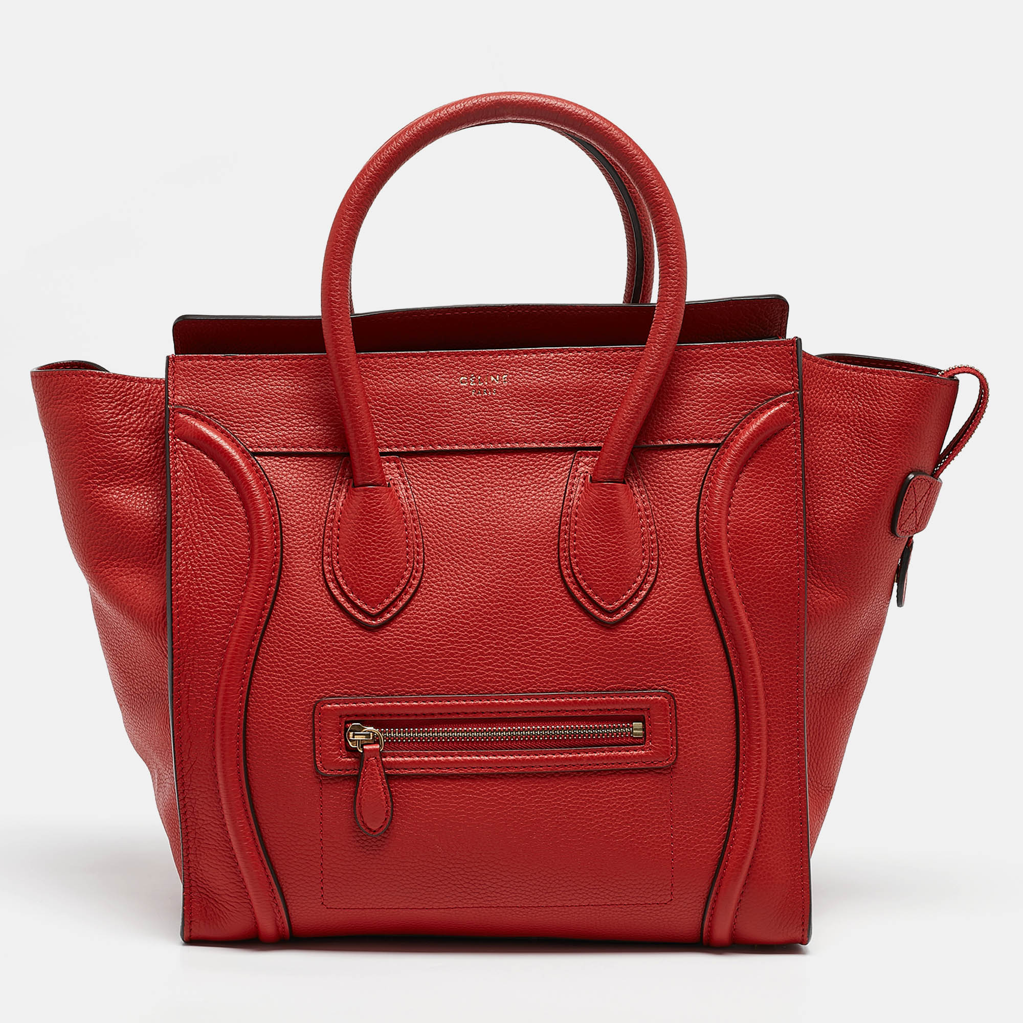 

Celine Red Leather Mini Luggage Tote